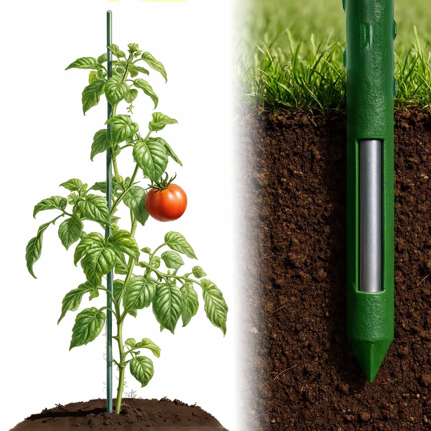 Augalų kuolai 150 cm Plonos PL-940 žali 10 vnt. - nuotrauka 1