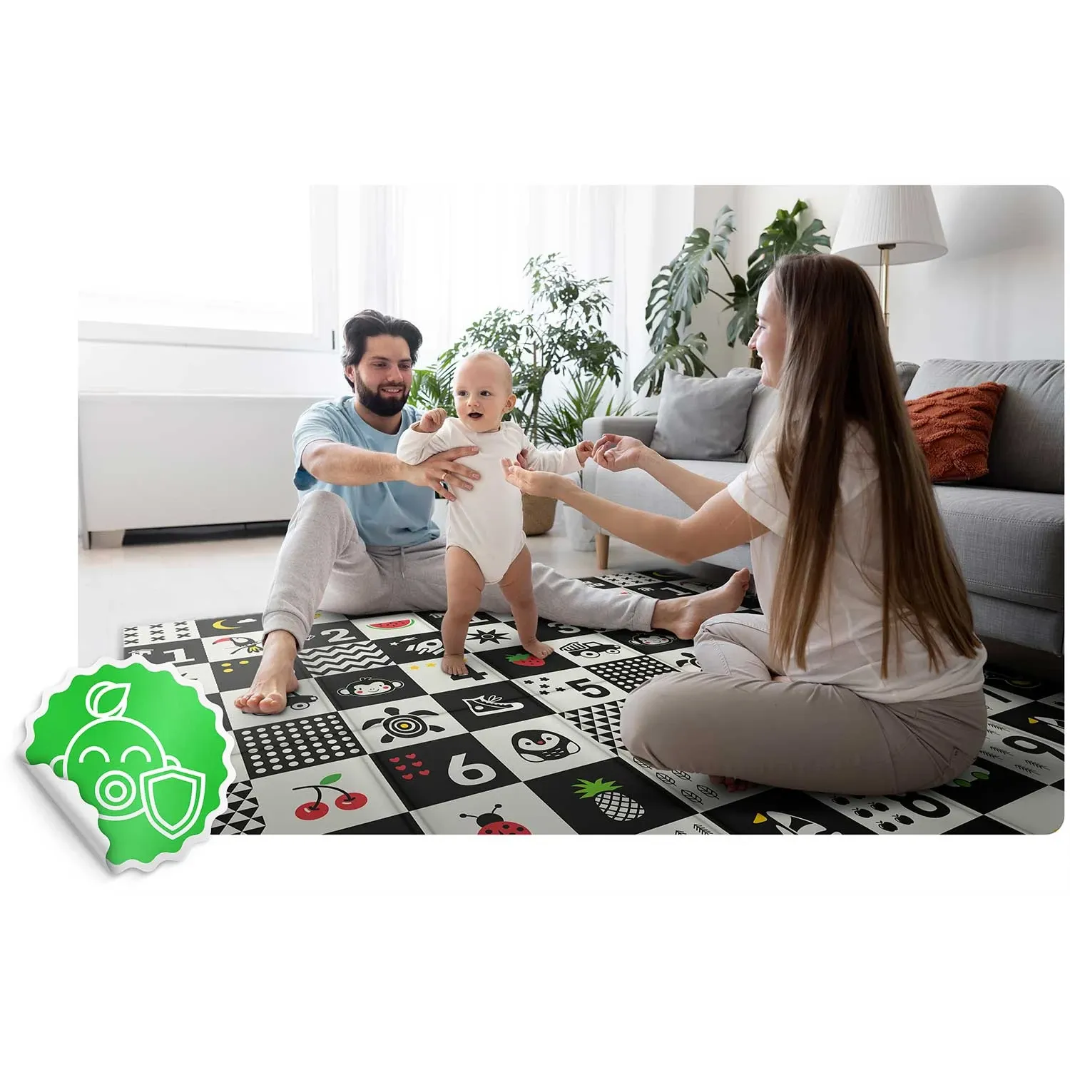 Sulankstomas edukacinis putplasčio kilimėlis 200 x 180 x 1 cm Nukido NK-340 vandenyno skaičiai - nuotrauka 1