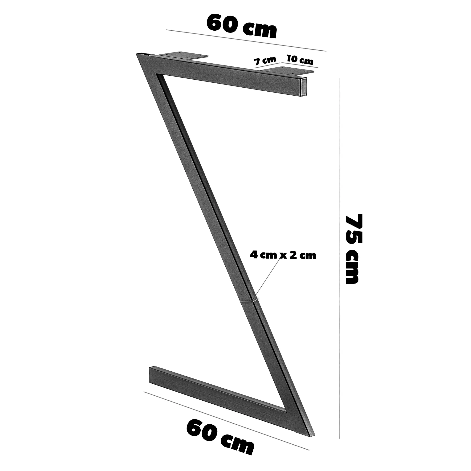 Varetz „Z“ stalo kojos, 60 x 75 cm, juodos