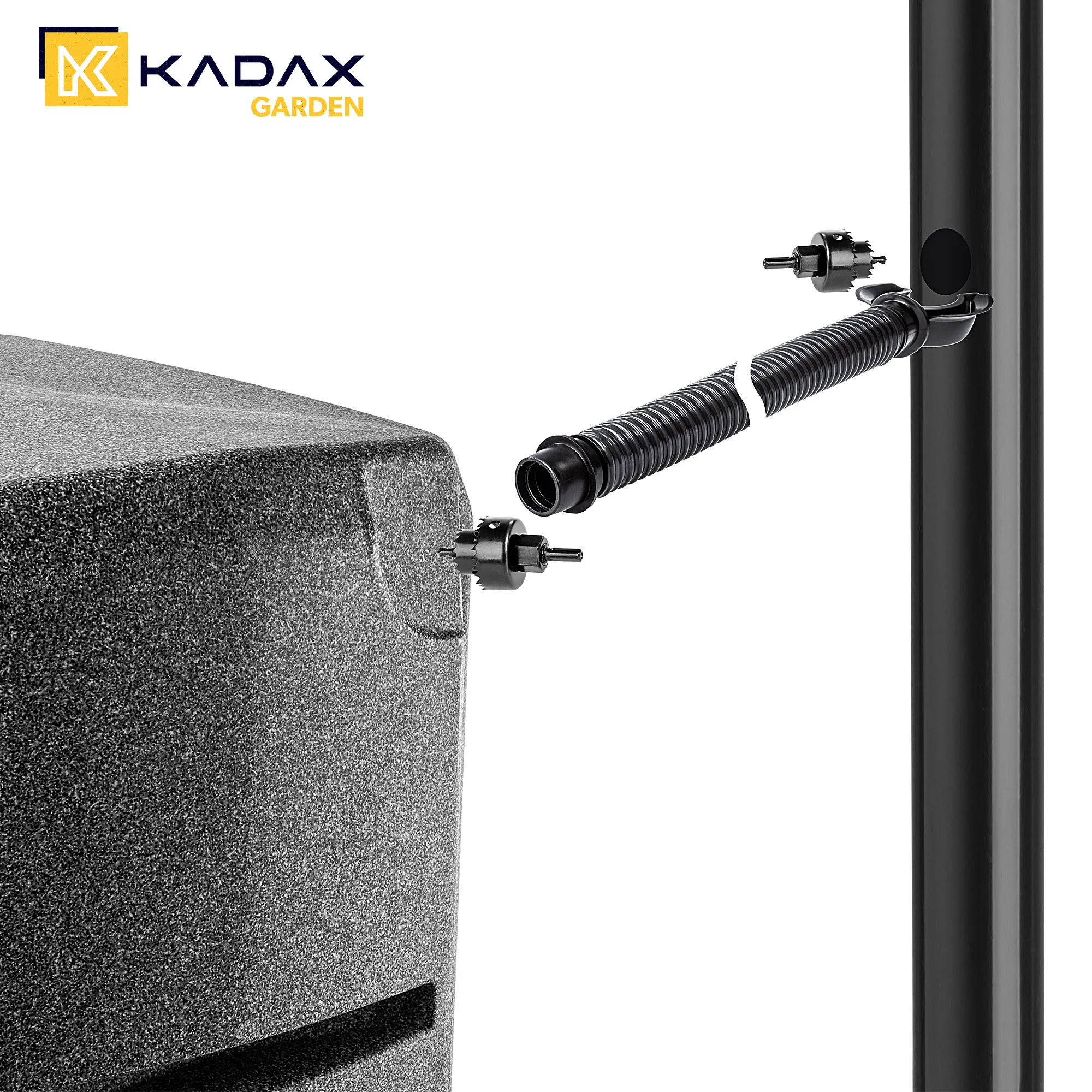 Barbat lietaus vandens bakas + prijungimo komplektas 260 l granito