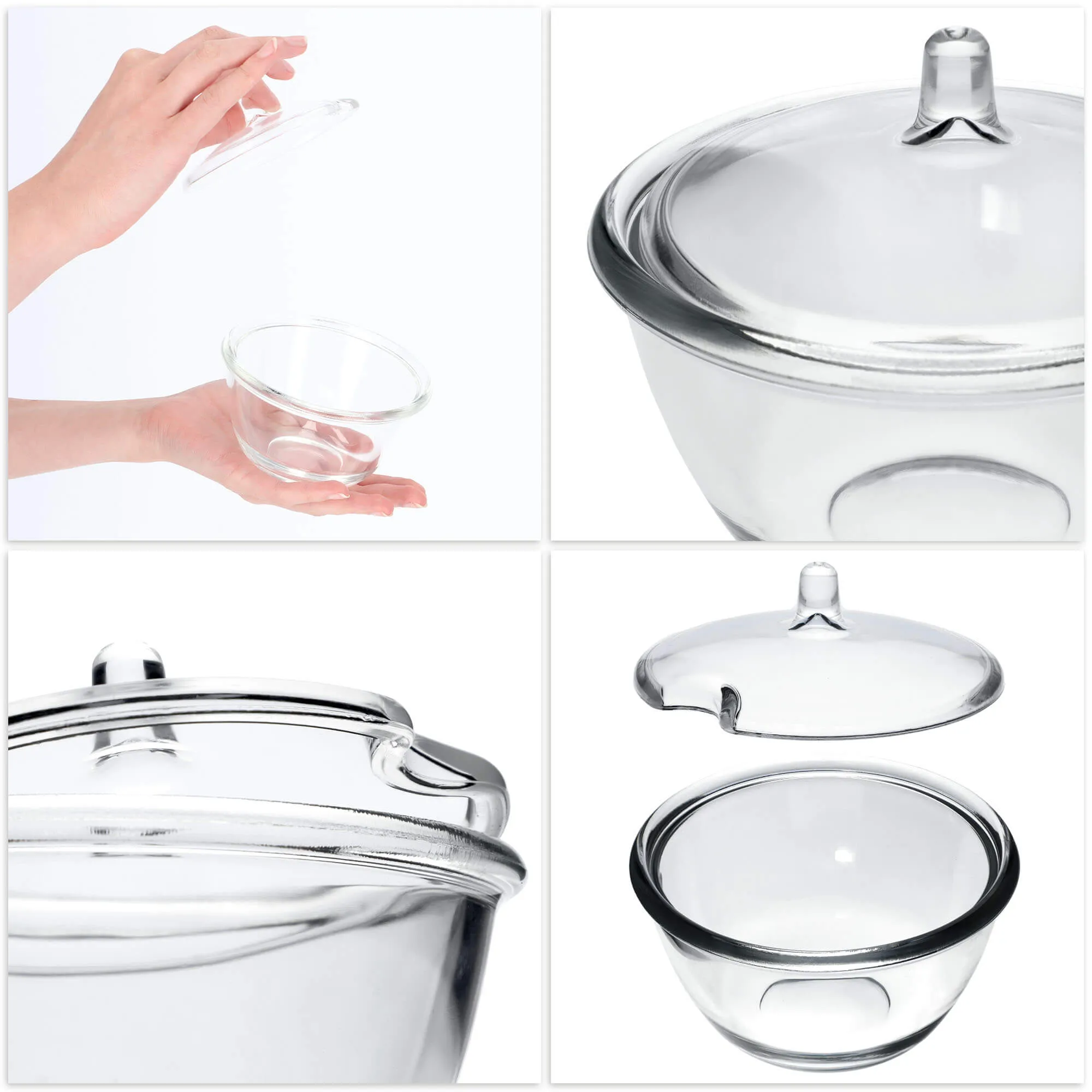 Stiklinė cukraus dubenėlė su dangteliu, 275 ml