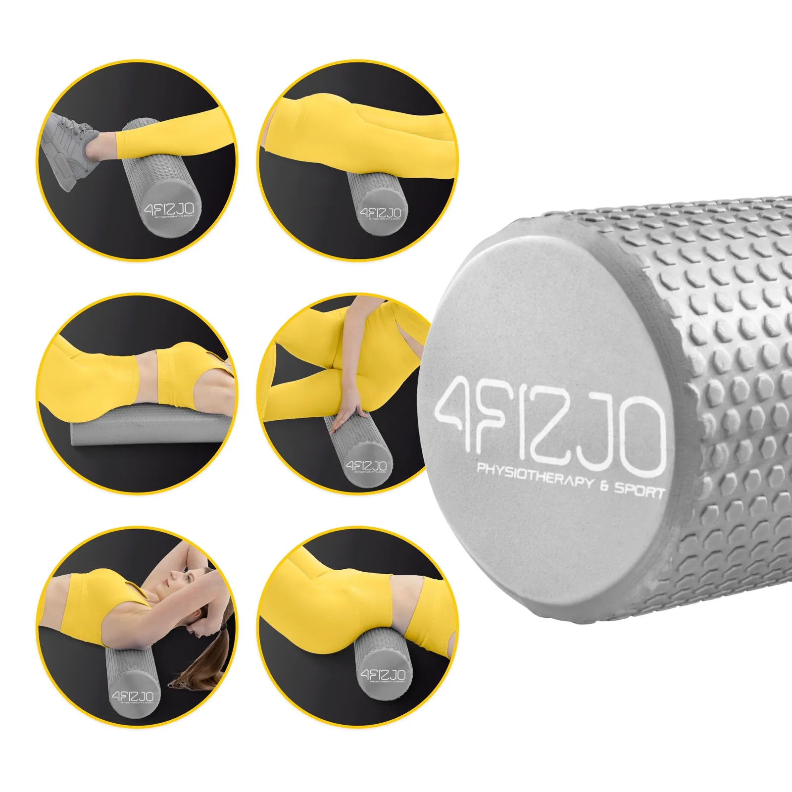 Masažinis volelis su gumbeliais CARE+ 90 cm pilkas