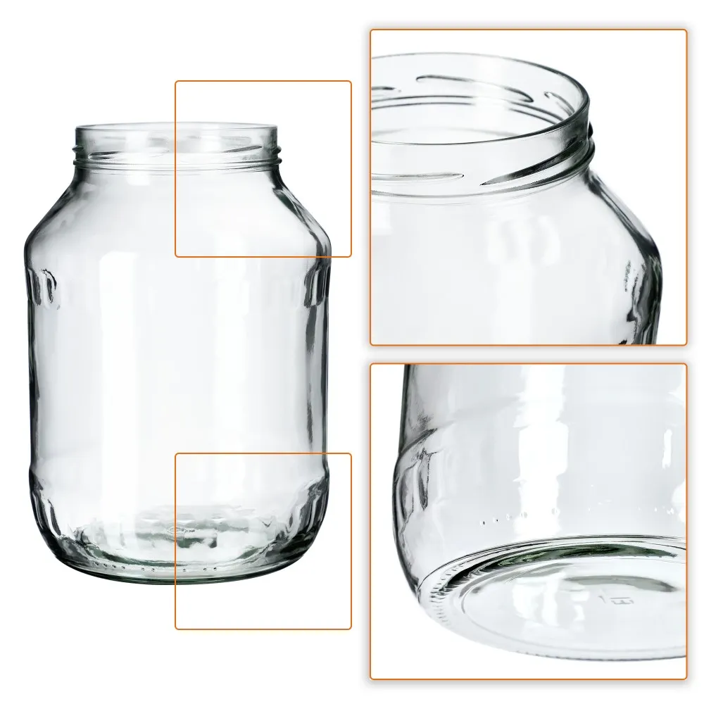 Boro stiklinis indelis 1,7 l 89 mm + balti dangteliai 2 vnt.