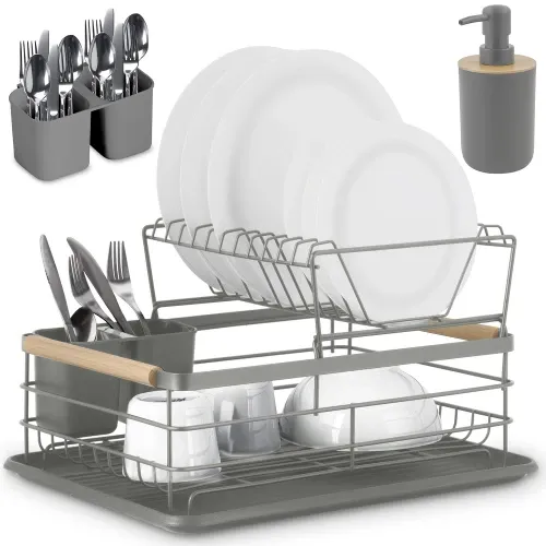 Dviejų lygių indų džiovyklė MS-601 Massido pilka - nuotrauka 1