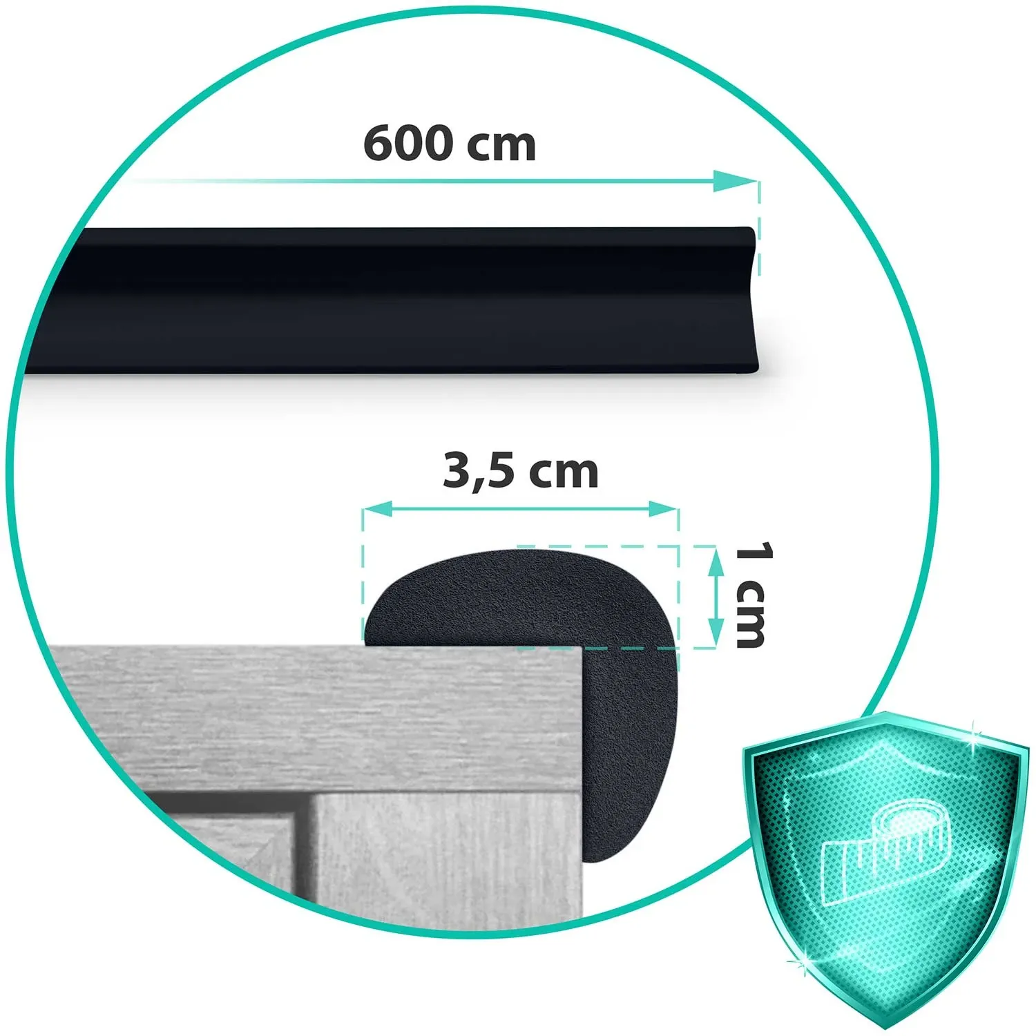 Ricokids 798711 juoda putplasčio apsauginė juosta 6 m - nuotrauka 1