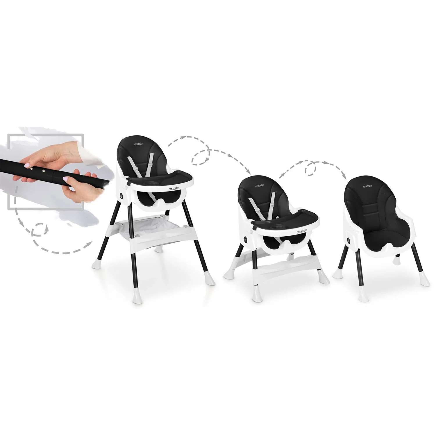 Ricokids Mani maitinimo kėdutė, juoda - nuotrauka 1