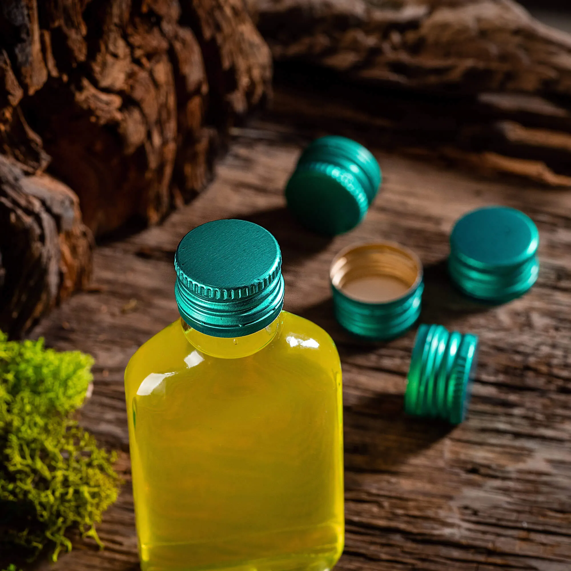 Annot aliumininiai butelių kamšteliai, 28 mm skersmens, žali, 10 vnt.