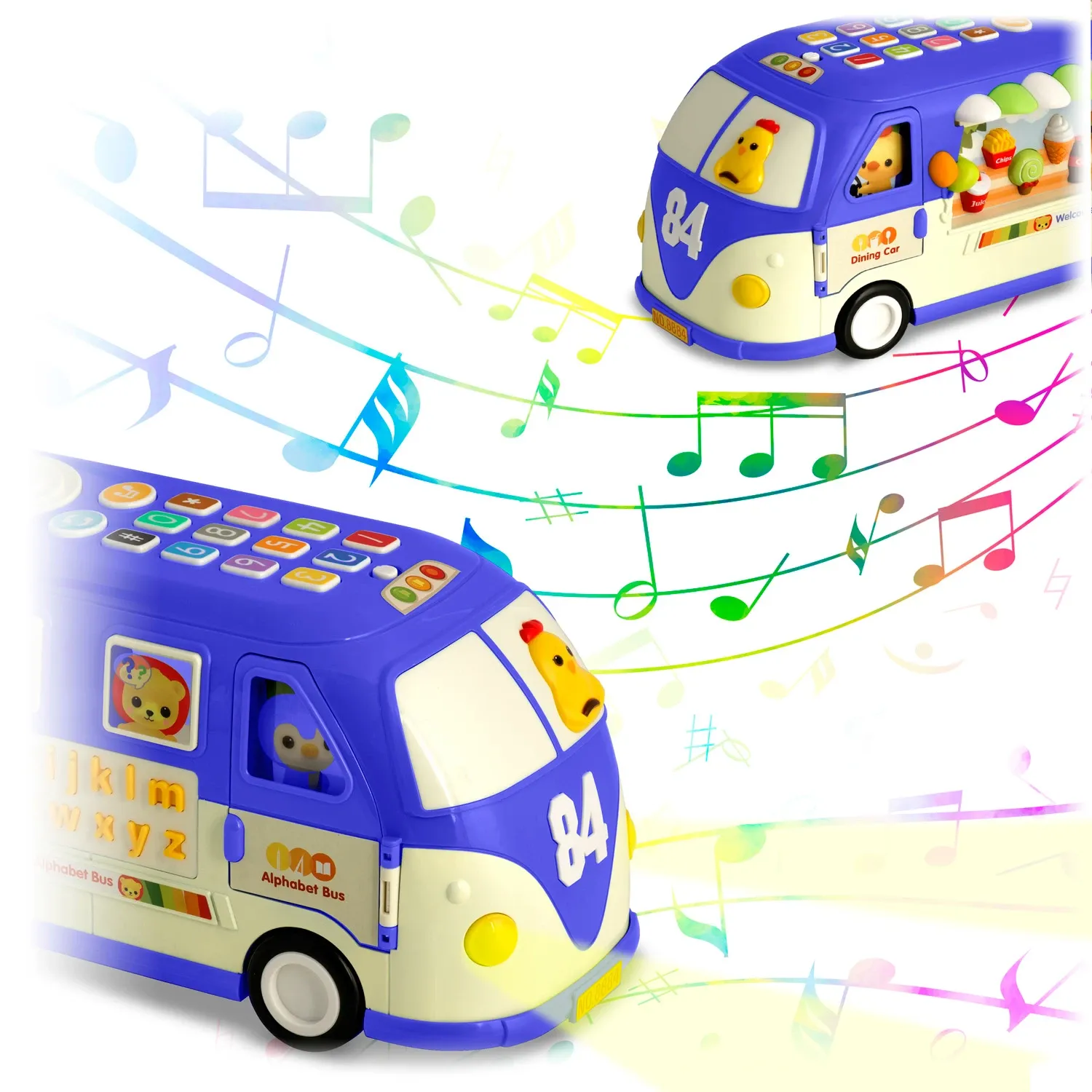 Edukacinis žaislas RK-741 Ricokids autobusas mėlynas - nuotrauka 1