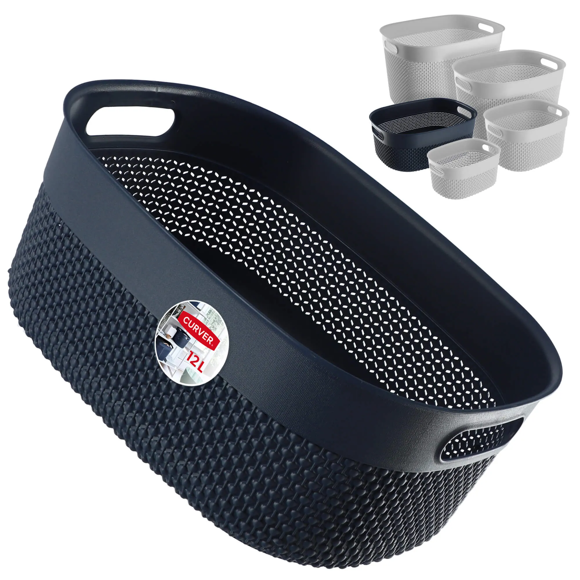 Stačiakampis krepšys 12 l Curver Filo perdirbtas, tamsiai mėlynas