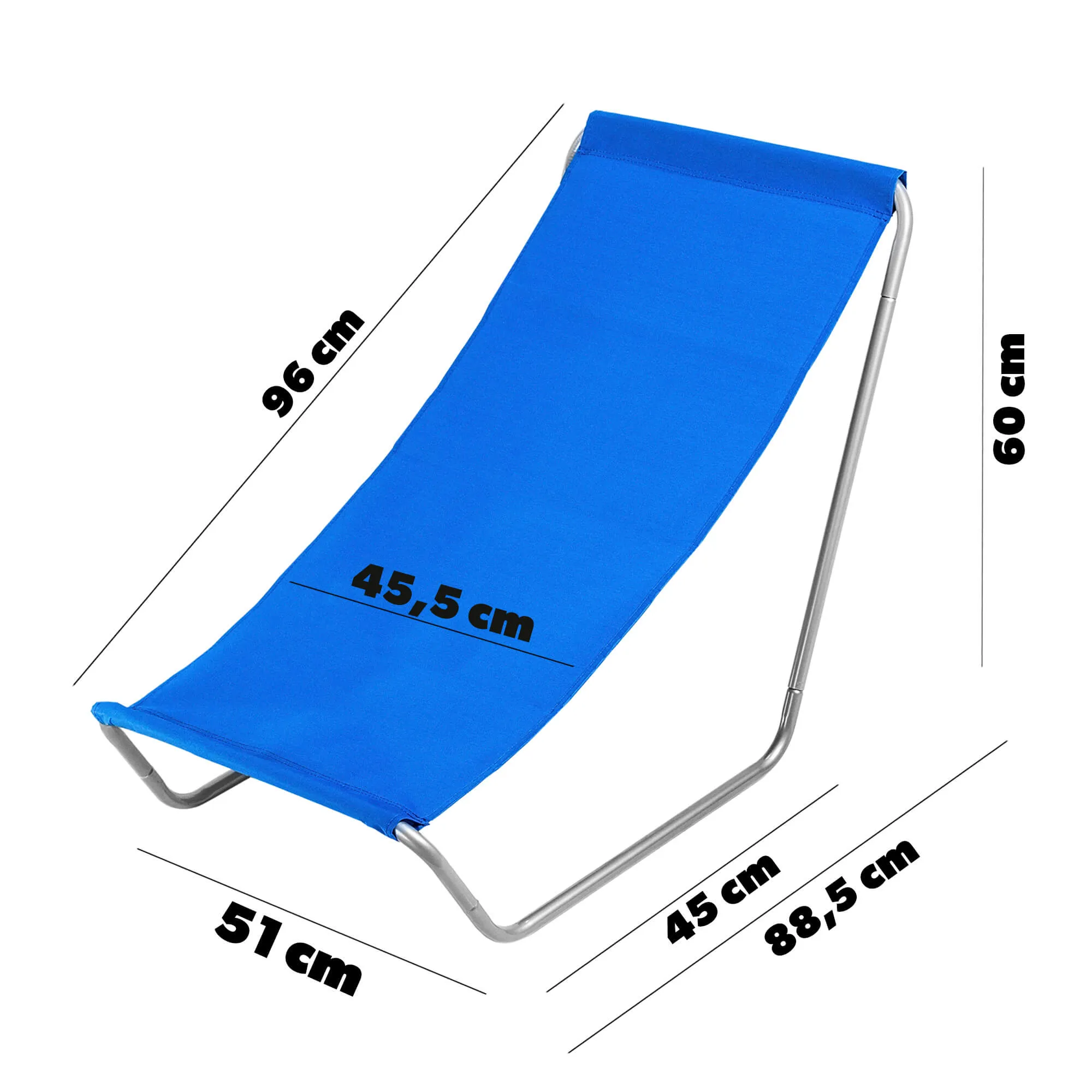 „Mill“ sulankstoma paplūdimio kėdė su užvalkalu, mėlyna