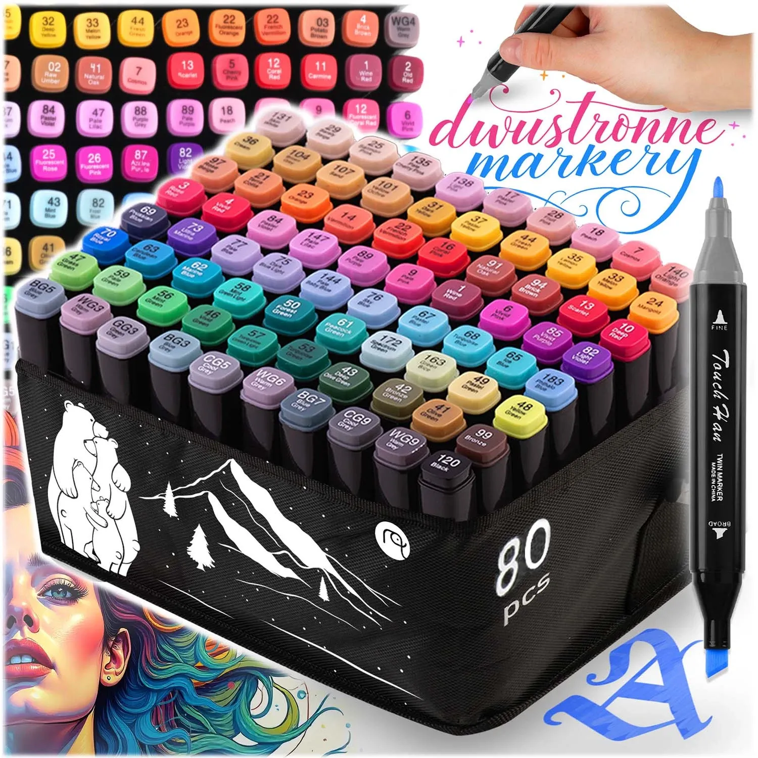 Tapybos kilimėlis 90 x 120 cm + 80 Ricokids alkoholio žymeklių - nuotrauka 1