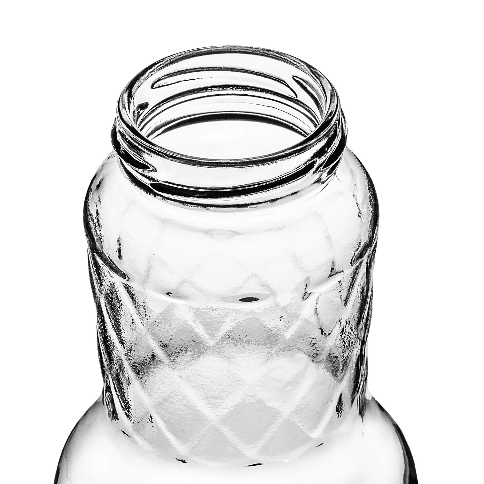 „Corlo“ stikliniai pieno buteliukai 1 l su baltu dangteliu, 53 mm skersmens, 5 vnt.