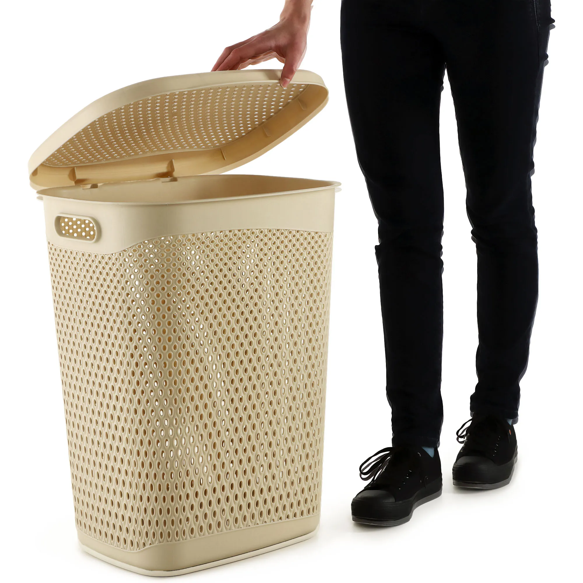 Briec skalbinių krepšys, 55 l, smėlio spalvos