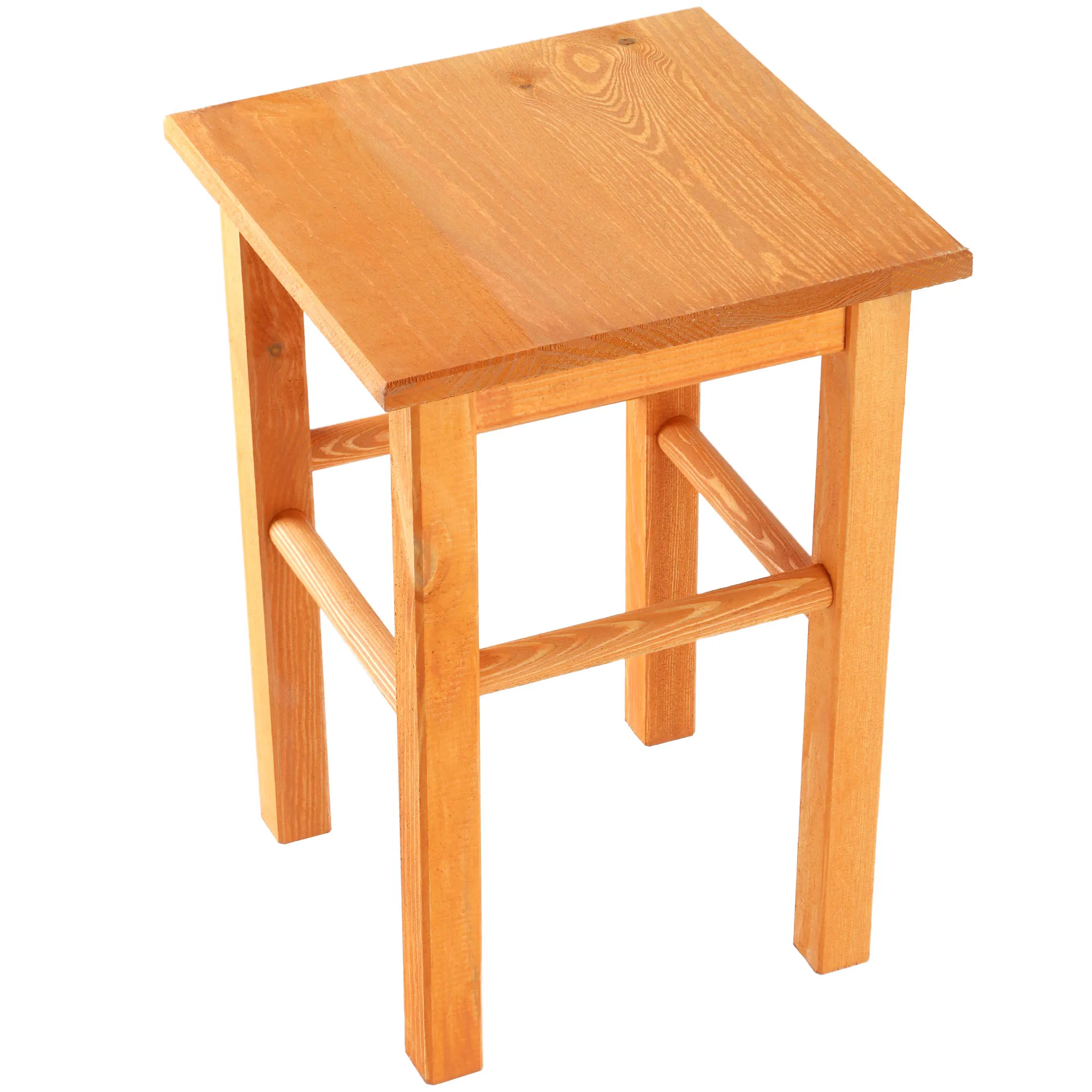 Rena medinė taburetė 44×30 cm kvadratinė oranžinė
