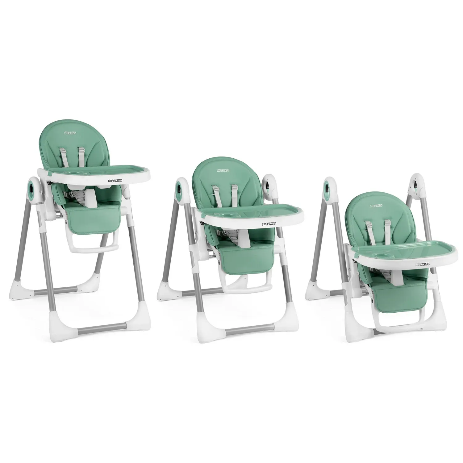 Maitinimo kėdutė su staliuku, „Belo“ šokinėjimo kėdutė, žalia + apsauginis lankelis - nuotrauka 1