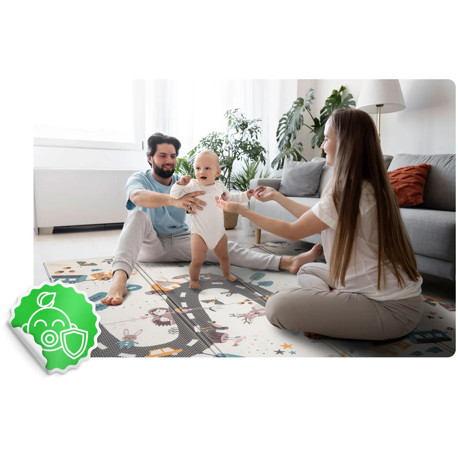 Sulankstomas edukacinis putplasčio kilimėlis 200 x 180 x 1 cm Nukido NK-340 - nuotrauka 1