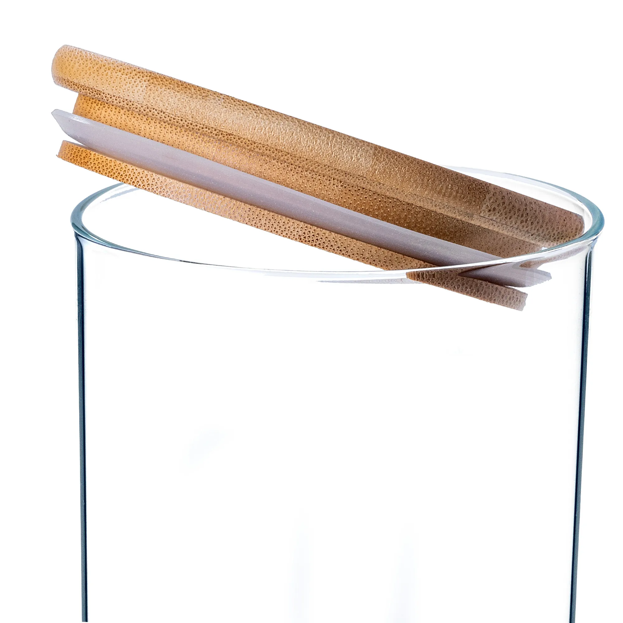 Piney stiklinis indas su bambuko dangteliu, 550 ml