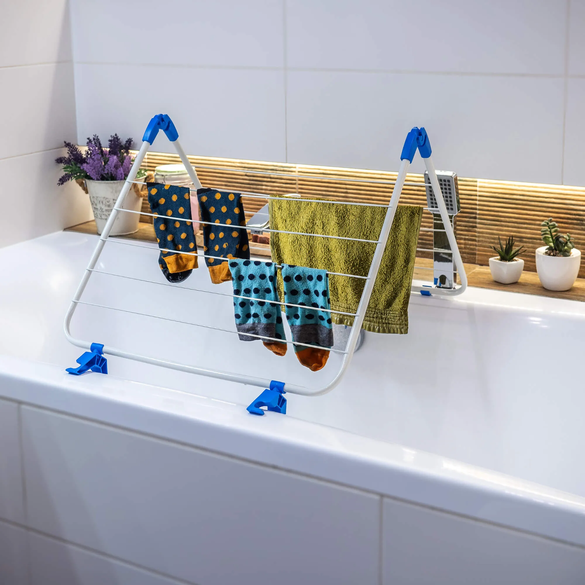 Sava 3 viename pastatoma drabužių džiovyklė, 168 cm, mėlyna