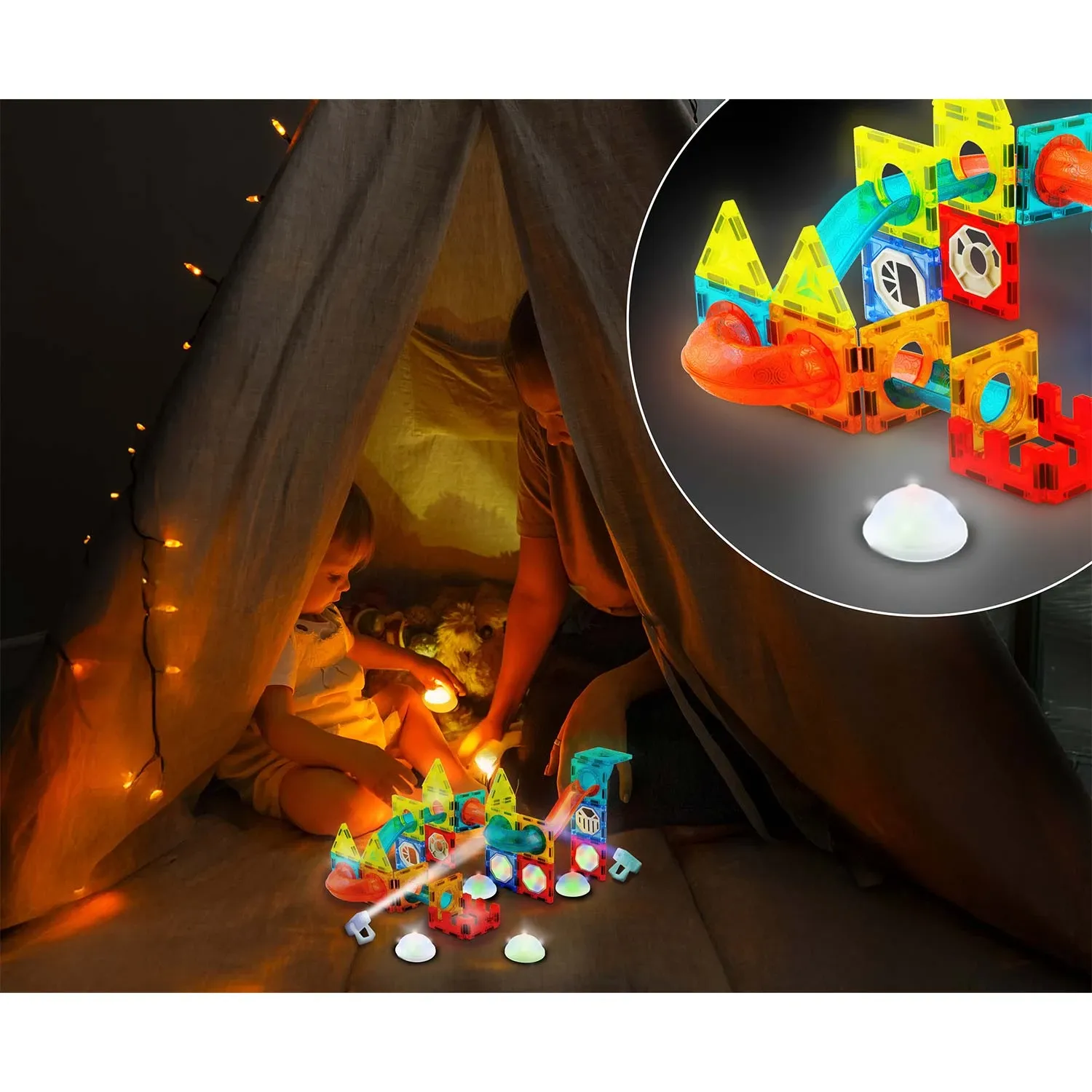 Magnetiniai kaladėlės su šviesa RK-763 Ricokids - nuotrauka 1