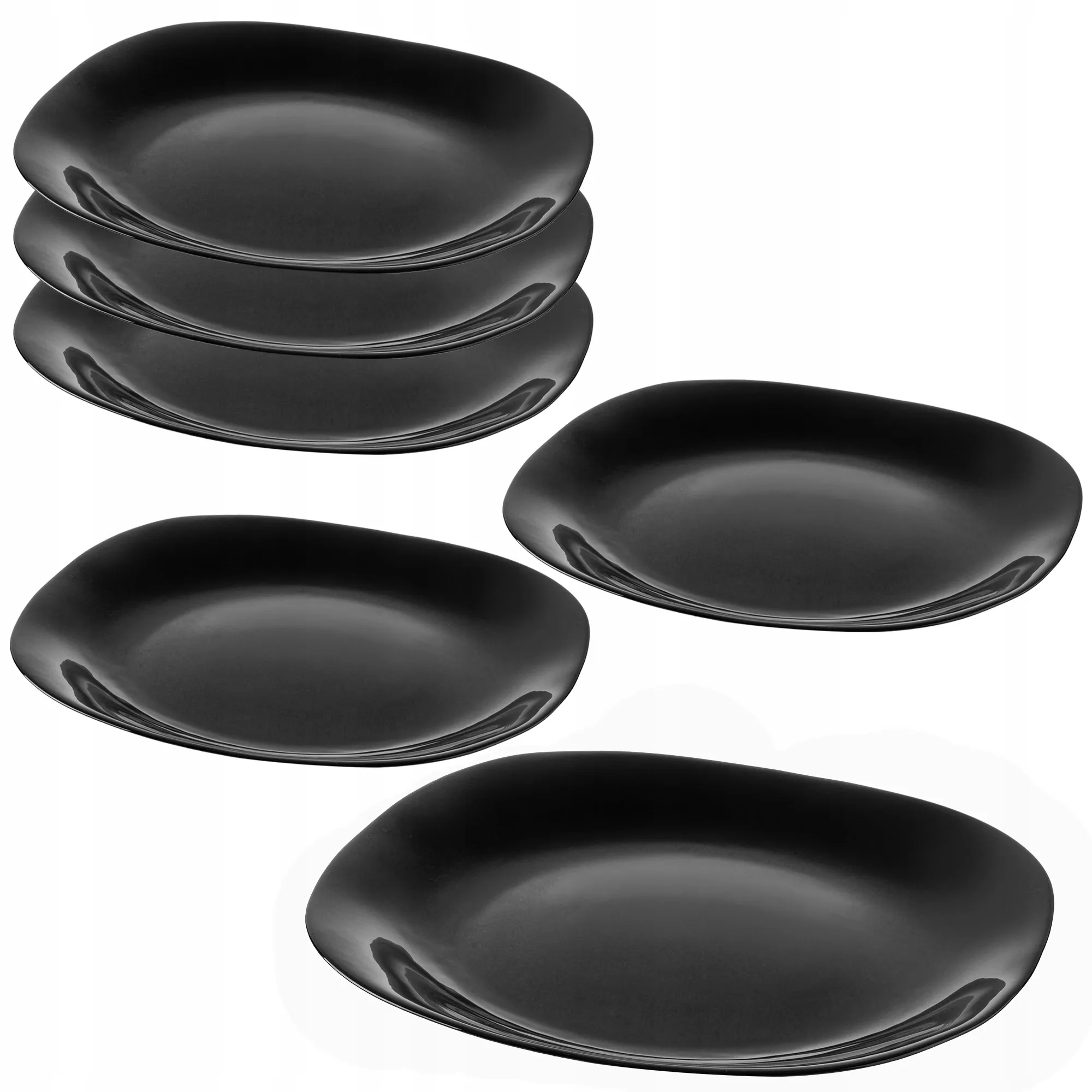 Juodos Moiano lėkštės 28 x 25 cm, 6 vnt.