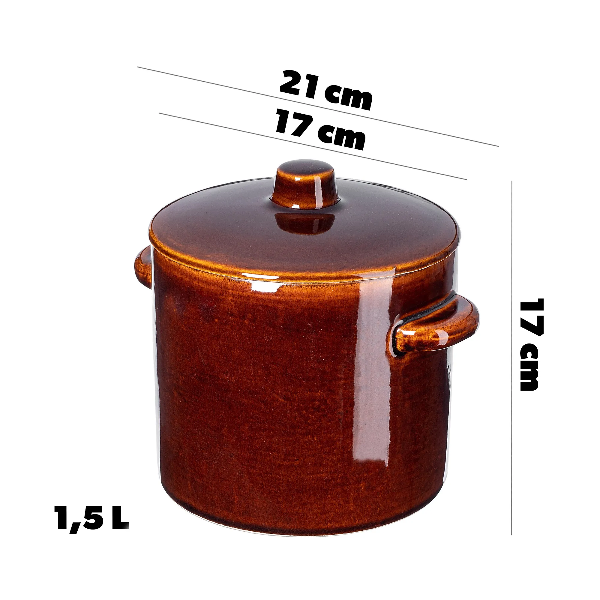 Athena akmens masės puodas 1,5 l 17 cm su dangčiu