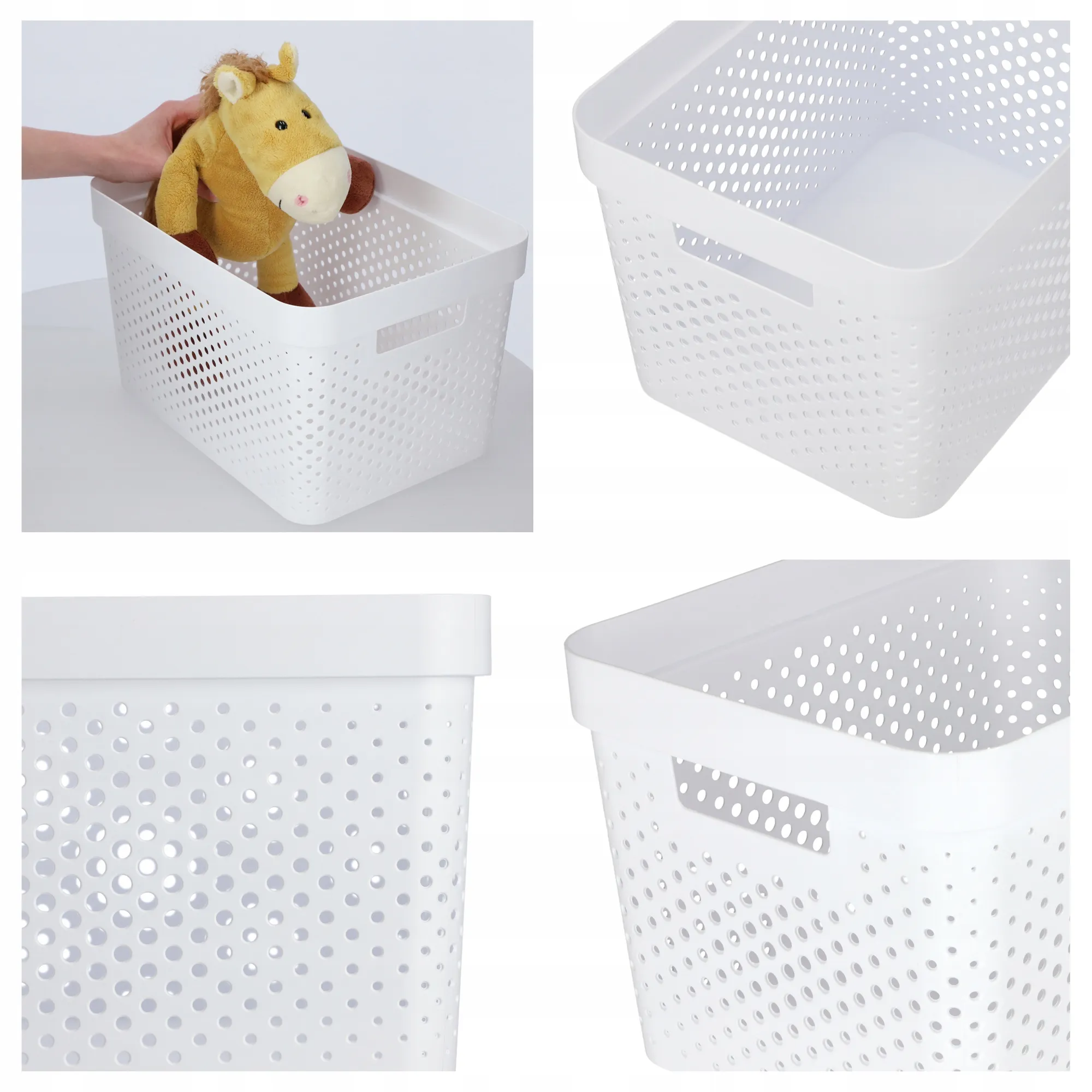 „Curver Infinity“ sandėliavimo konteineriai 4,5 + 11 + 17 l, balti