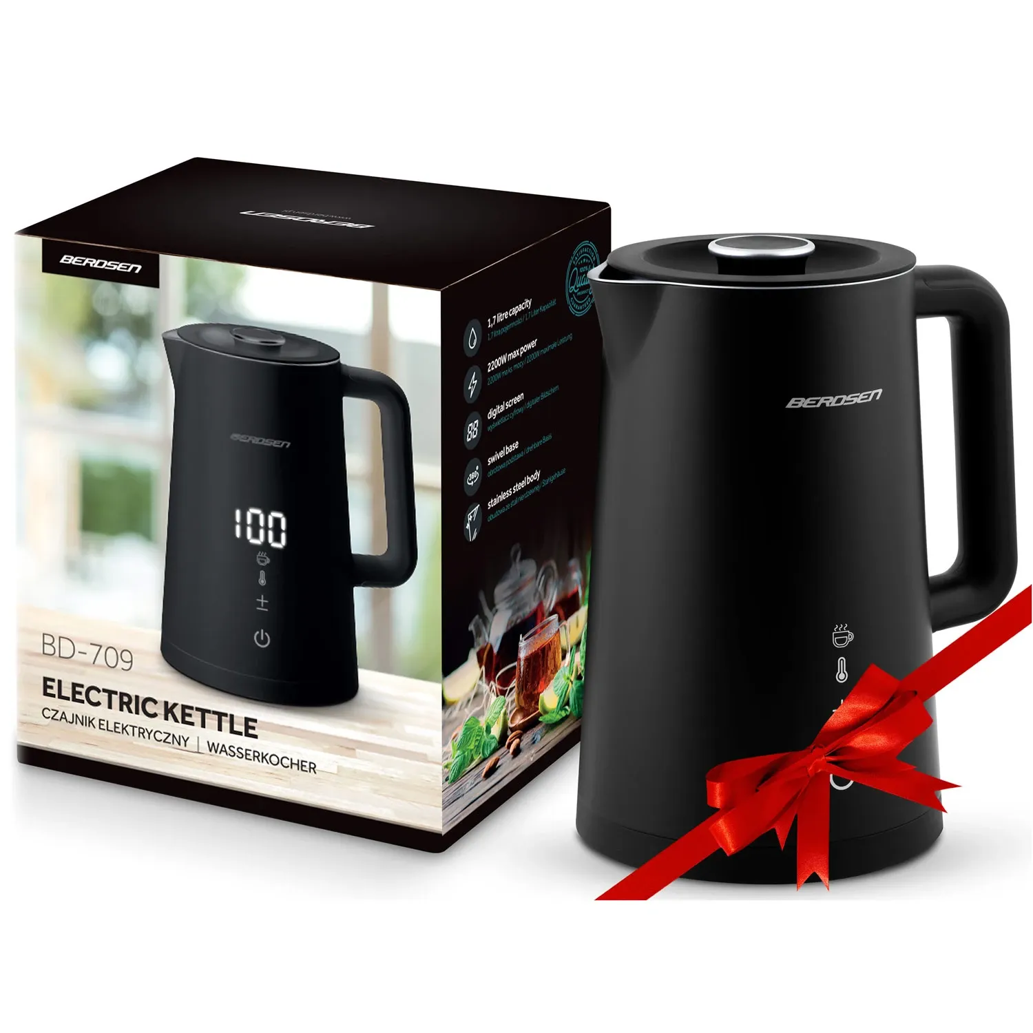 Berdsen BD-709 elektrinis virdulys 1,7 l juodas - nuotrauka 1