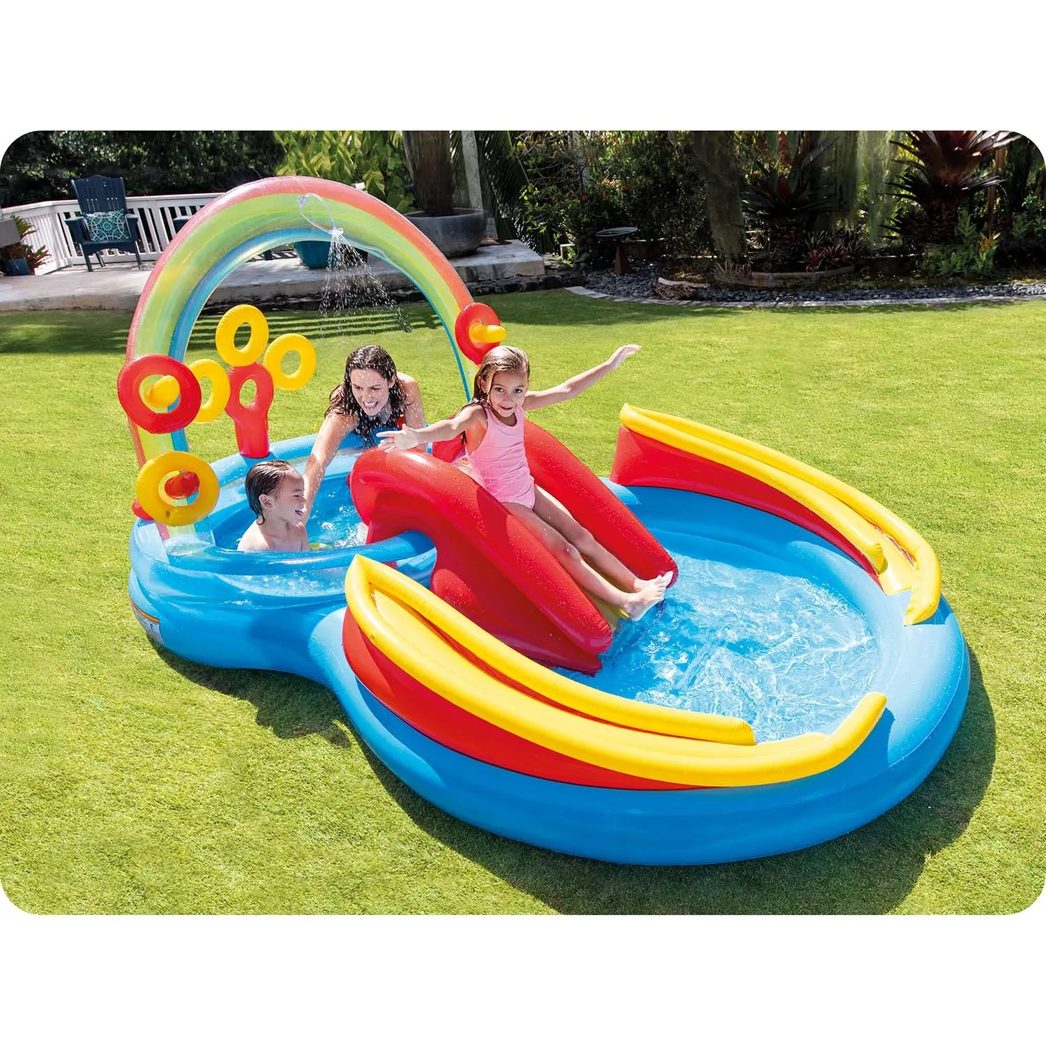 Pripučiama žaidimų aikštelė „Rainbow“ 297 x 193 x 135 cm INTEX 57453 - nuotrauka 1