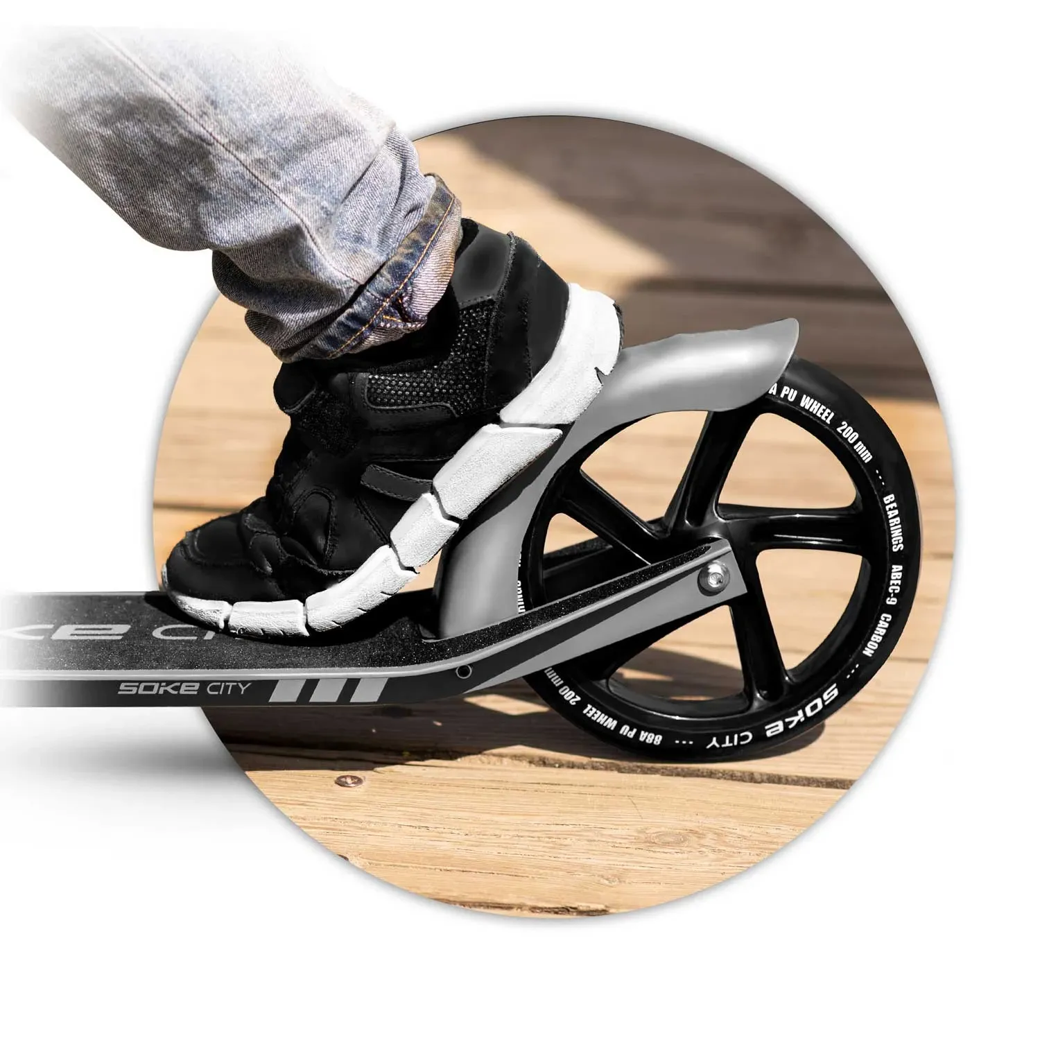 Soke City pilkas paspirtukas - nuotrauka 1