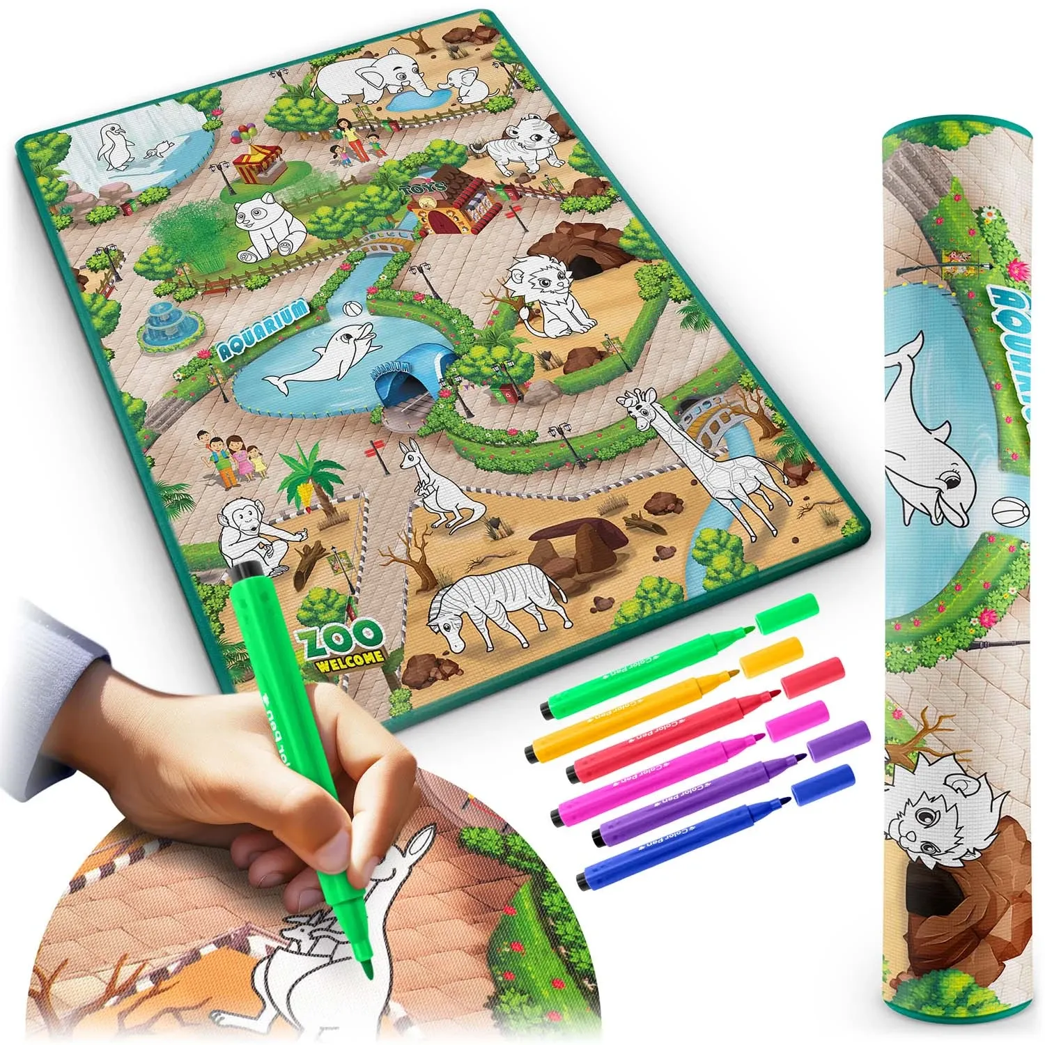 Tapybos kilimėlis 90 x 120 cm + 80 Ricokids alkoholio žymeklių - nuotrauka 1