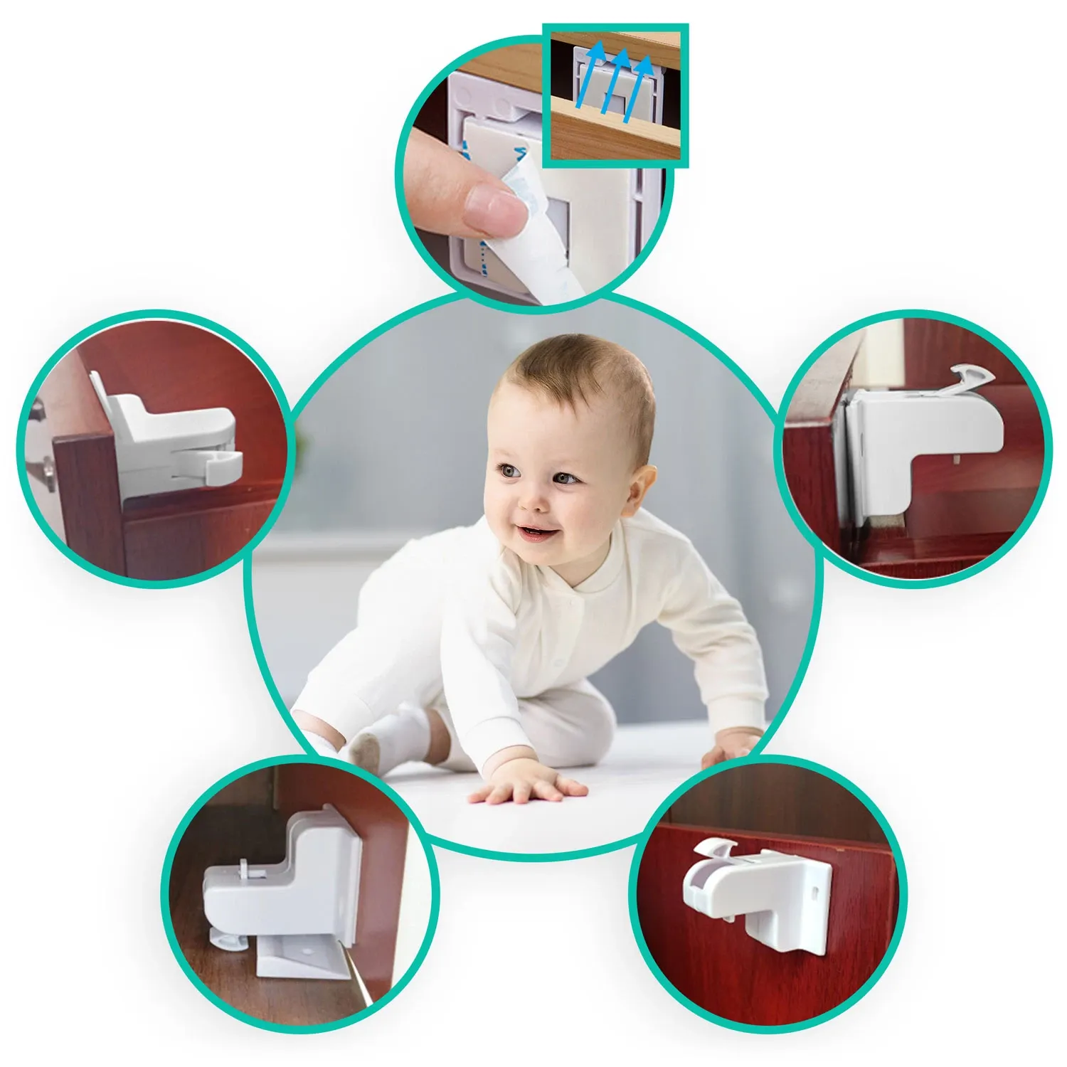„Ricokids 798000“ magnetinė spyna spintelėms, 4 vnt. - nuotrauka 1