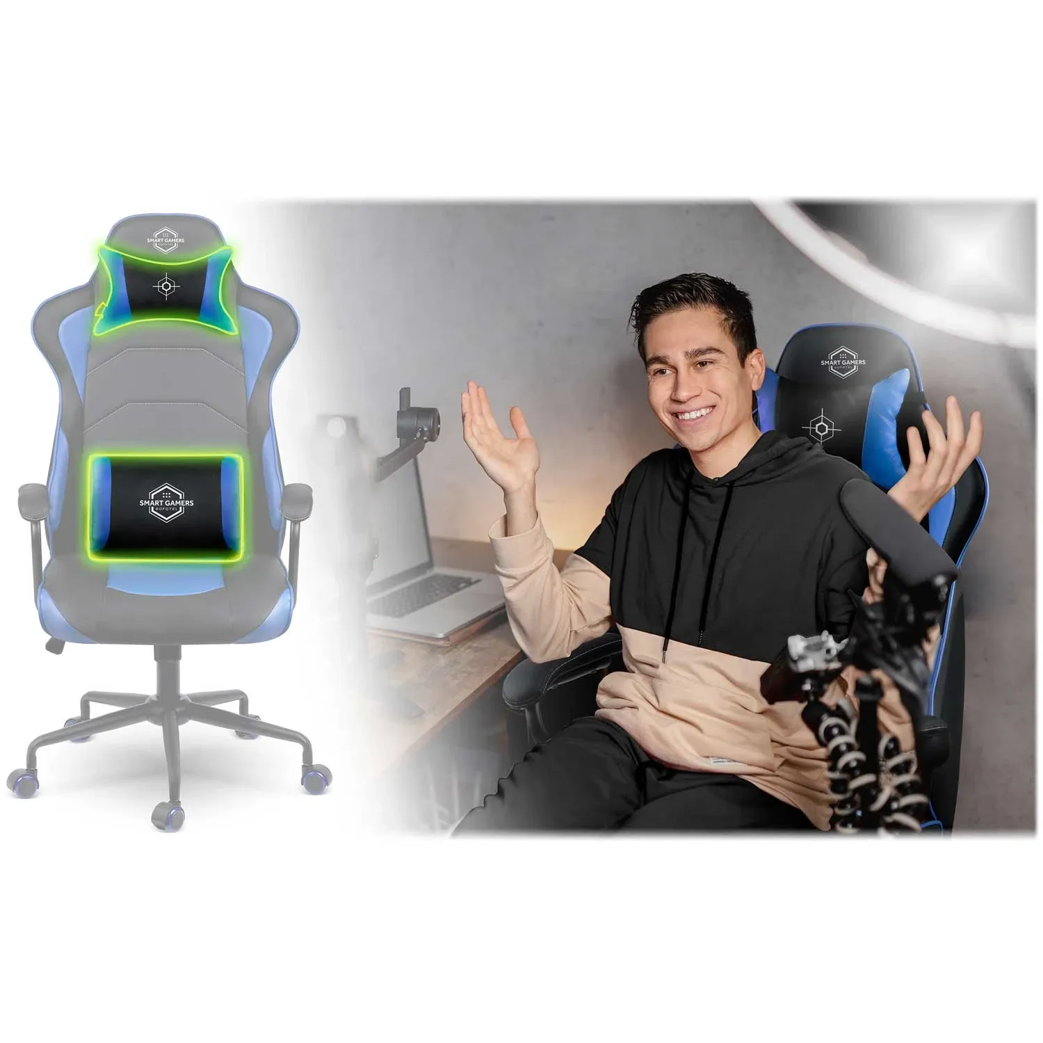 „Sofotel Yasuo“ žaidimų kėdė – mėlyna – 2591 - nuotrauka 1