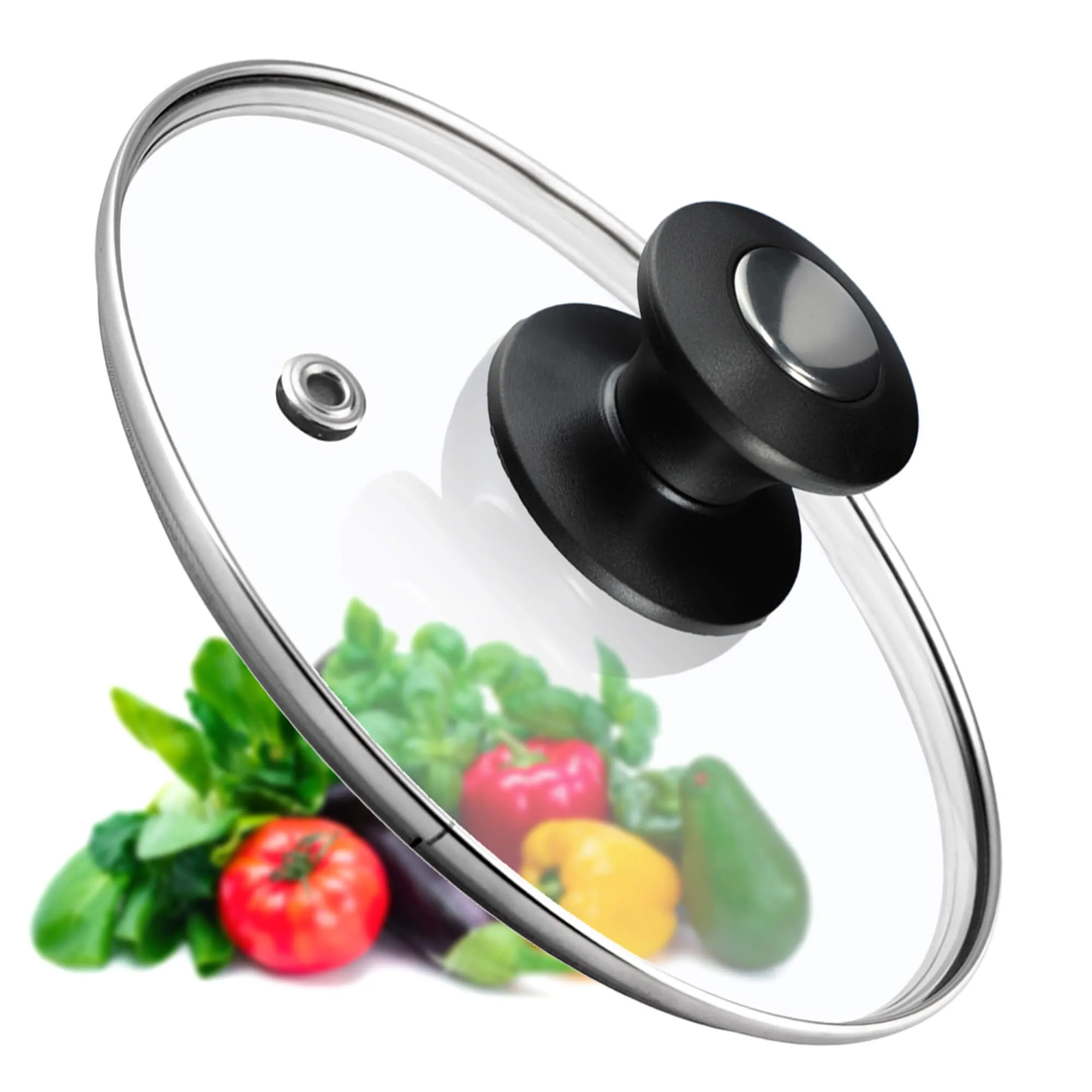 Barletta 22 cm orkaitėje atsparus dangtis su juoda rankena