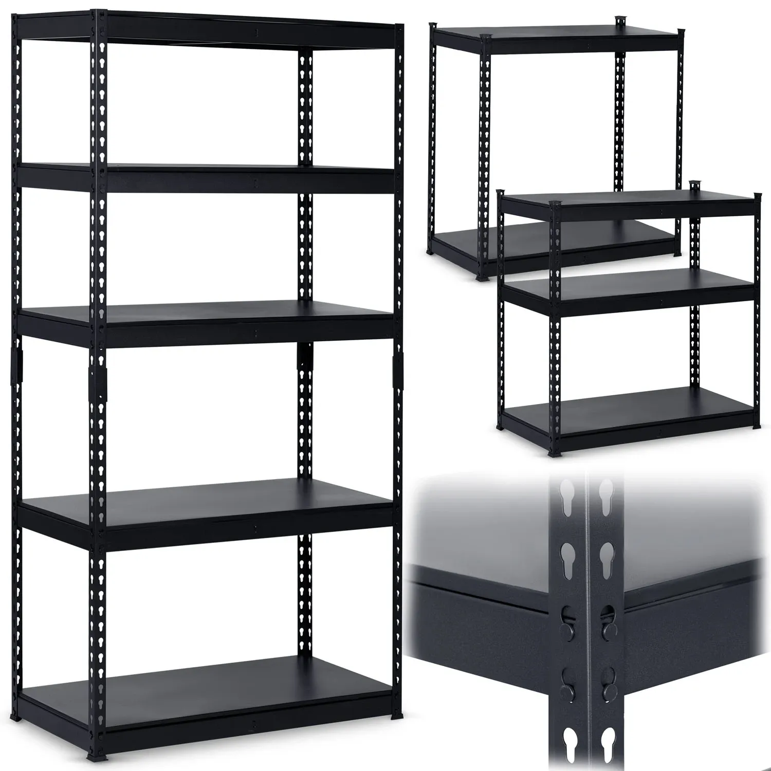 Metalinė daiktų laikymo lentyna 183 x 90 x 45 cm Humberg HR-700 juoda - nuotrauka 1