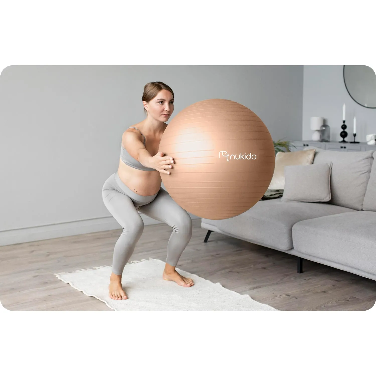 Nėščiųjų aerobikos kamuolys 65 cm NS-951 smėlio spalvos - nuotrauka 1