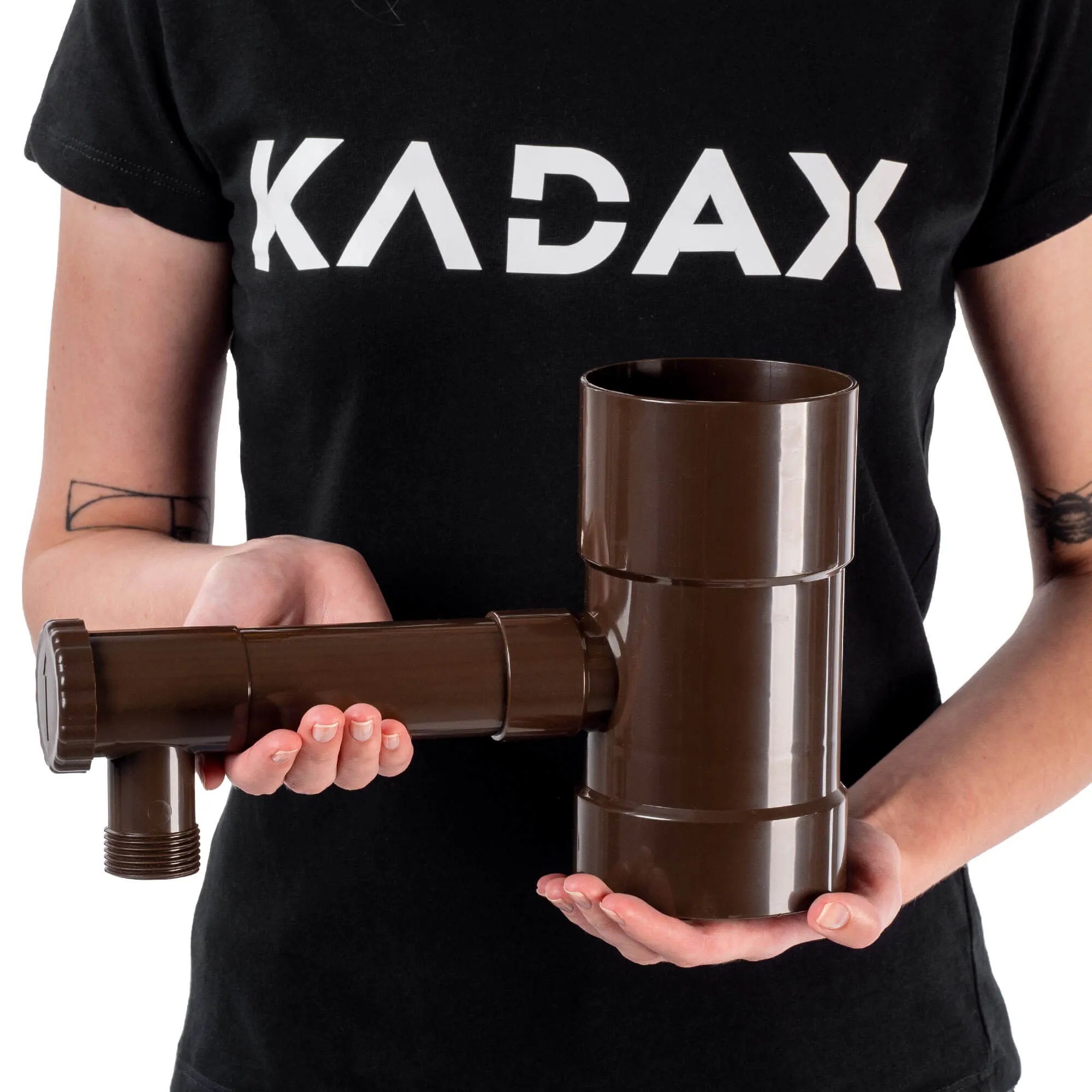 Nancras lietaus vandens kolektorius su vožtuvu, 90 mm, rudas