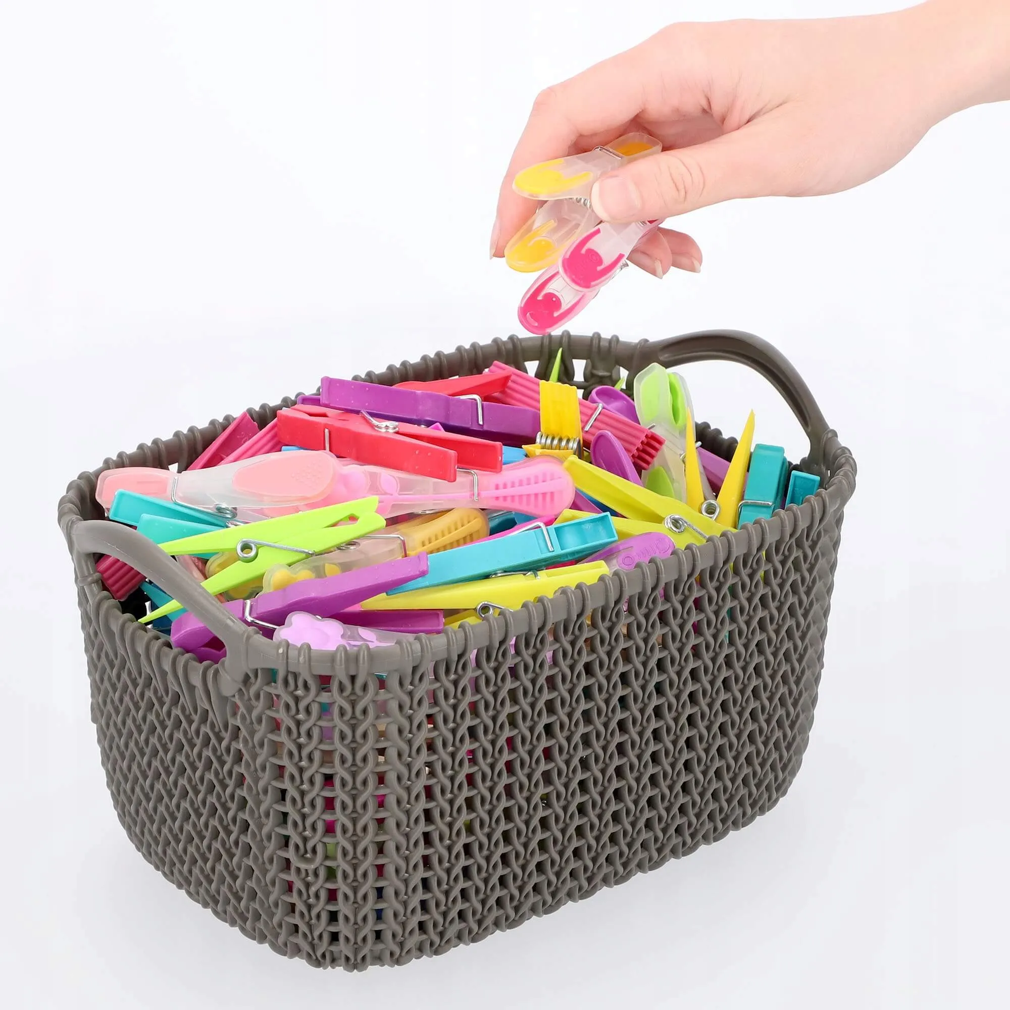 3L „Curver“ megztas krepšelis su rankenomis, rudas