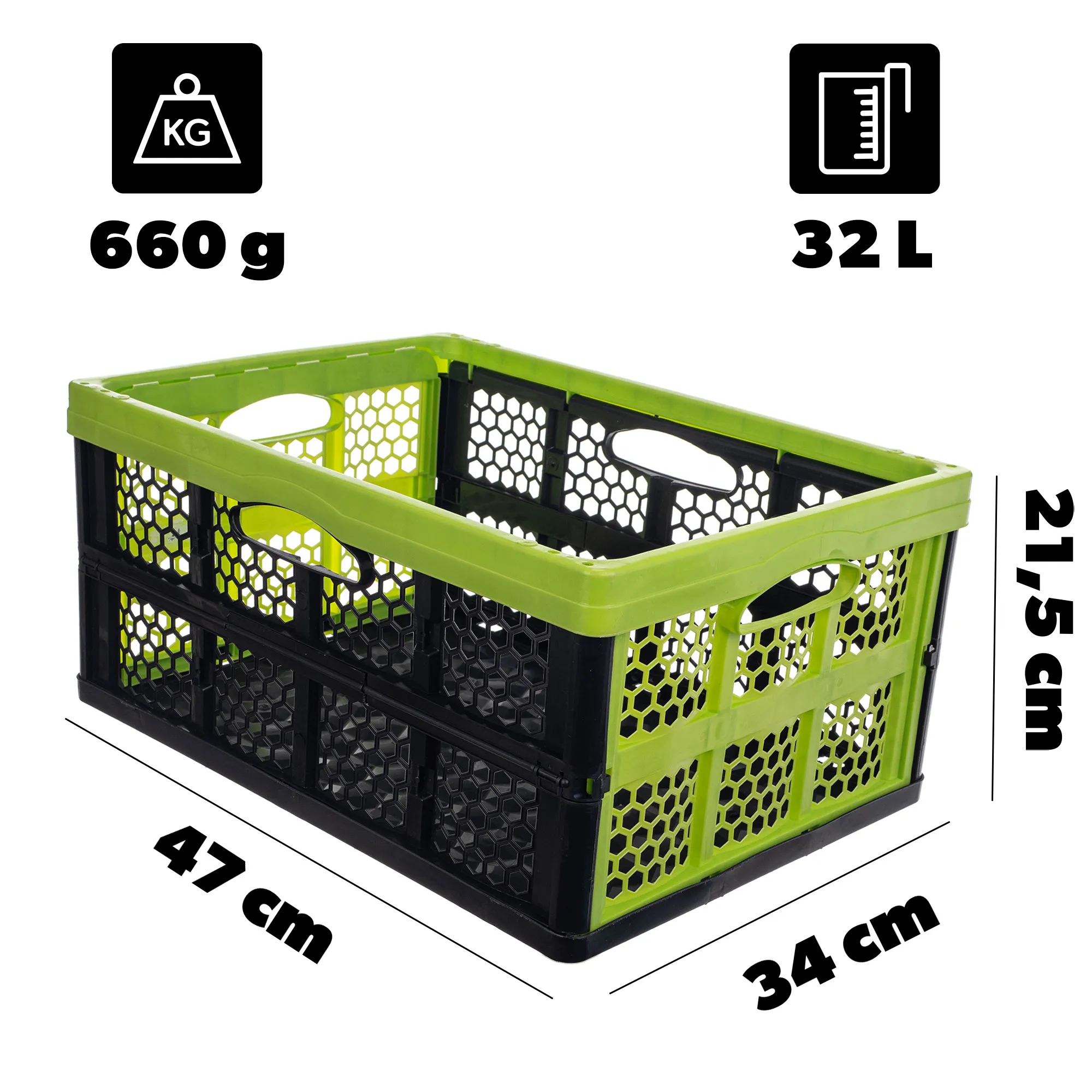 „Kamari“ 32 l sulankstoma įrankių dėžė, žalia