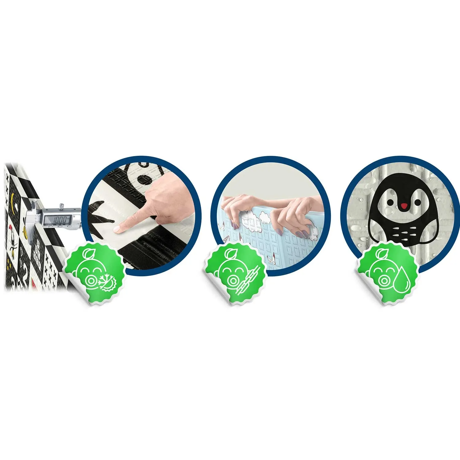 Sulankstomas edukacinis putplasčio kilimėlis 200 x 180 x 1 cm Nukido NK-340 vandenyno skaičiai - nuotrauka 1