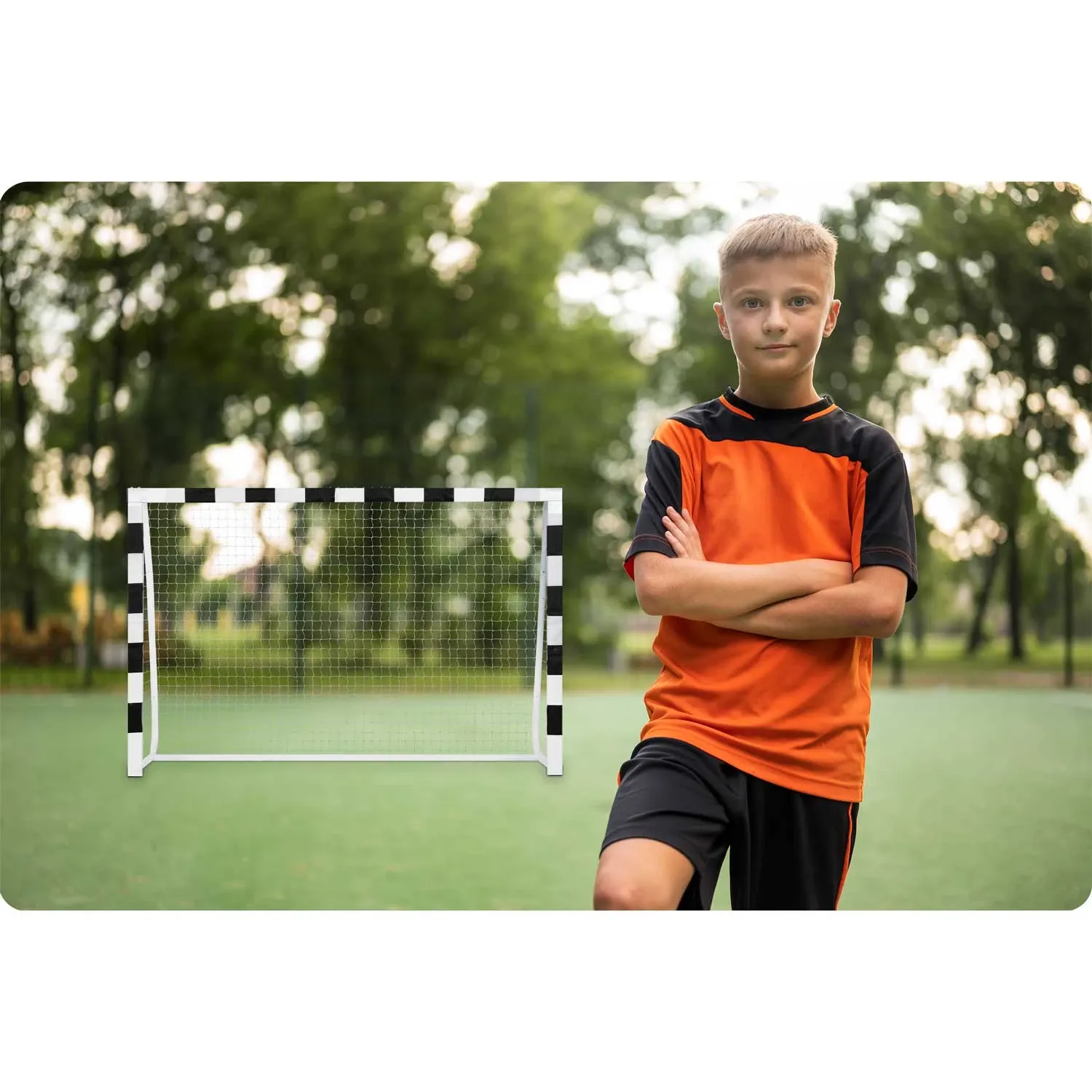 Futbolo vartai 180 x 120 x 60 cm NS-464 juodi ir balti - nuotrauka 1