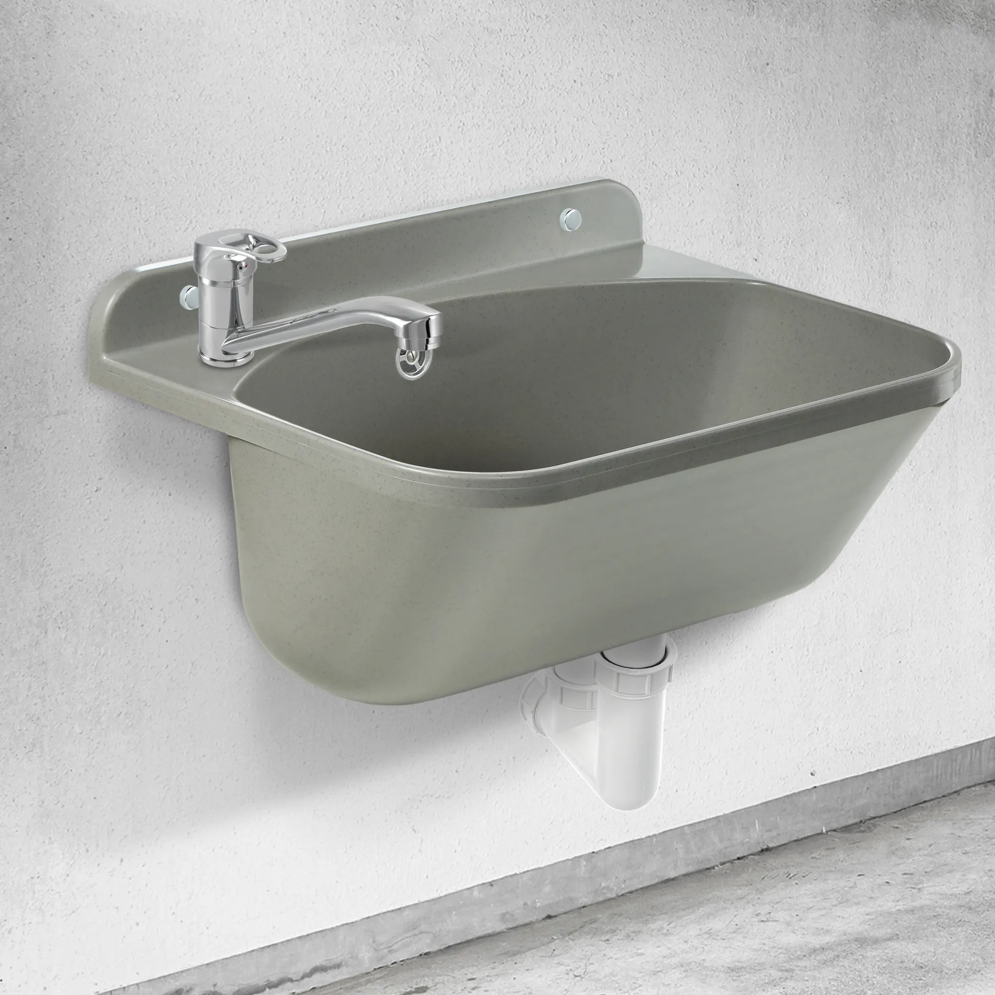 Gospo Eko kriauklė su pasukamu maišytuvu, pilka