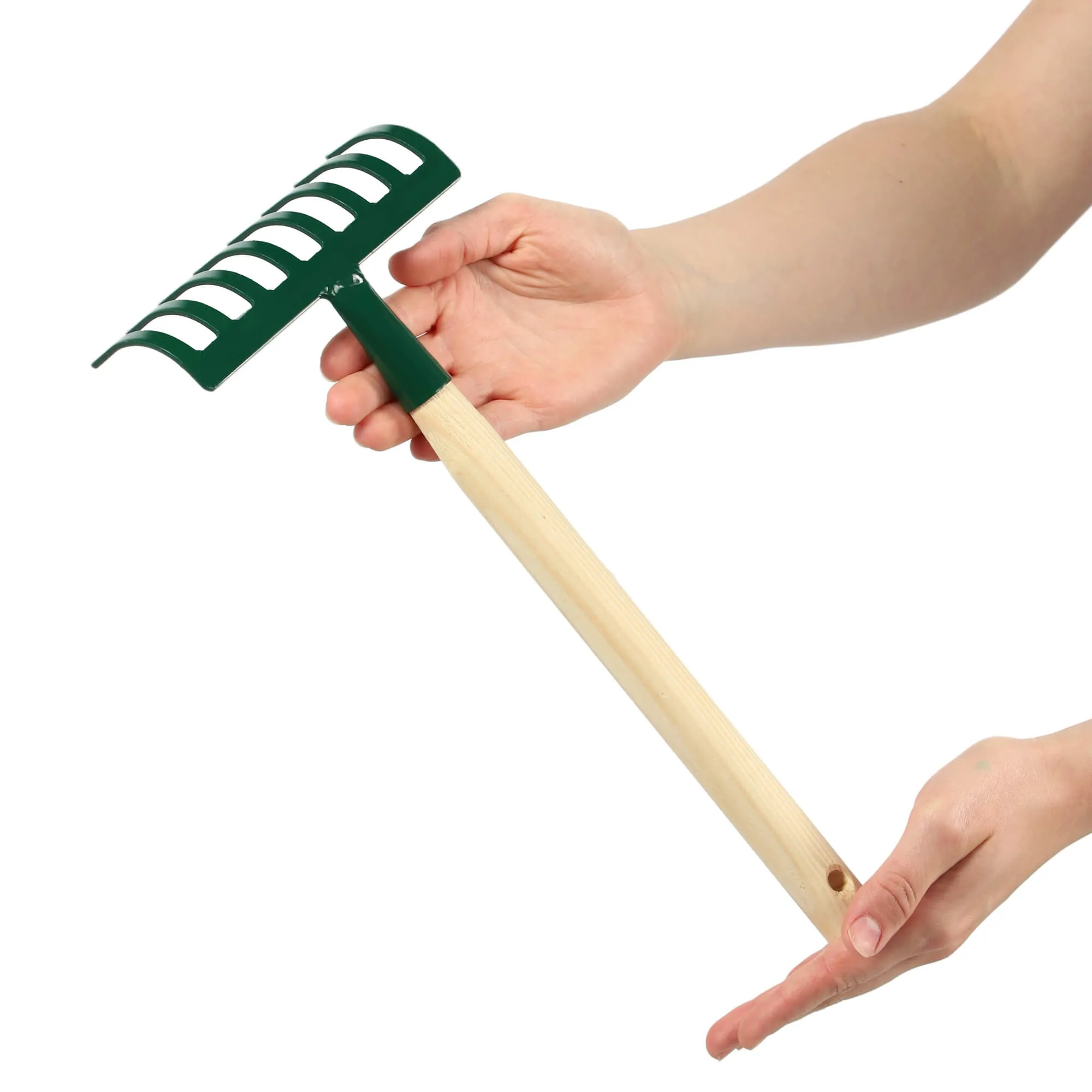 Metalinis grėblys 36 x 16 cm, žalias