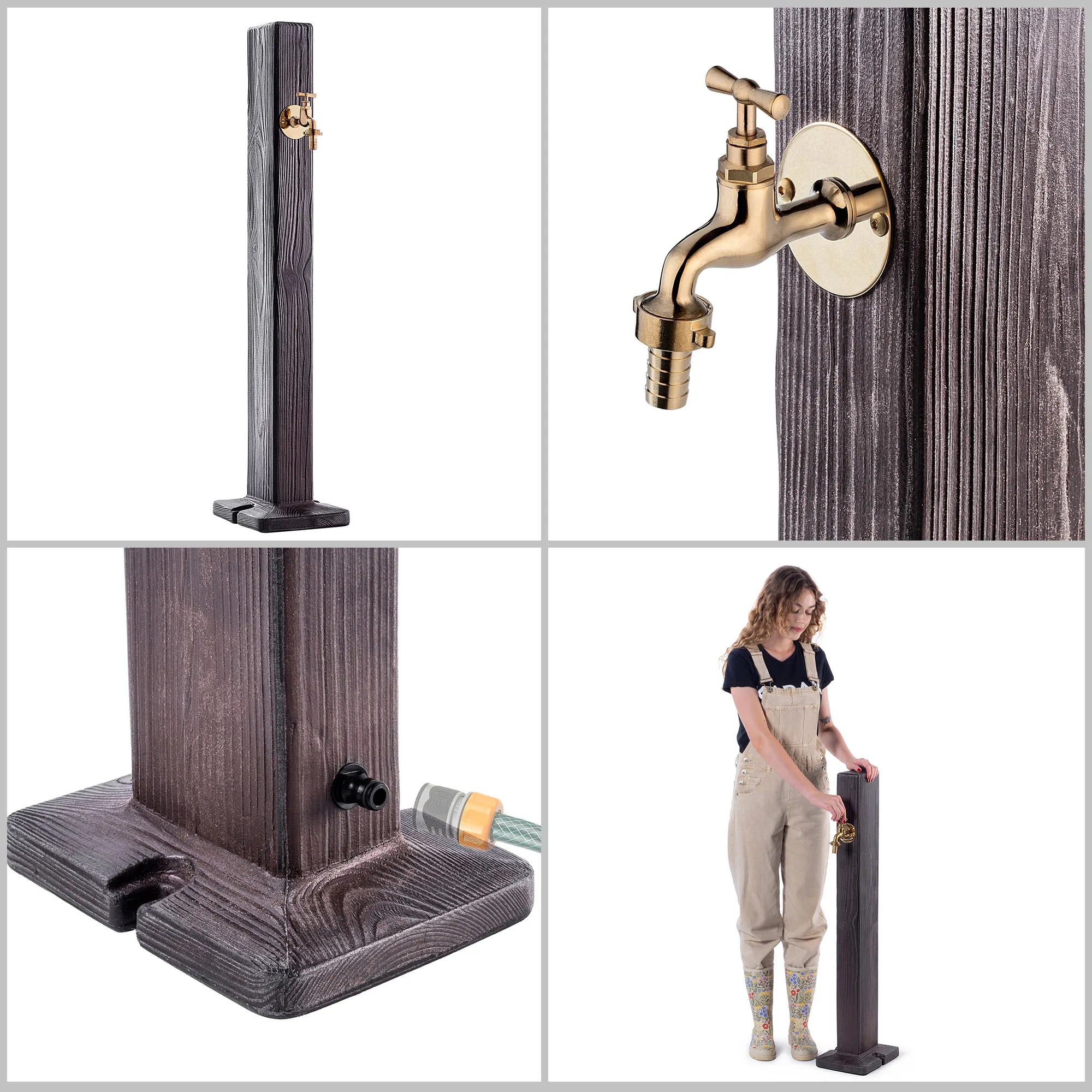 Torres rudas sodo stulpas su maišytuvu