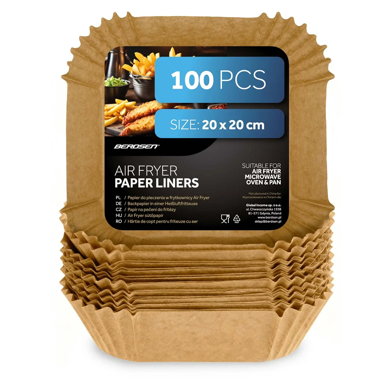 Kepimo popierius gruzdintuvės įdėklams 20 cm Berdsen - 100 vnt. - nuotrauka 1