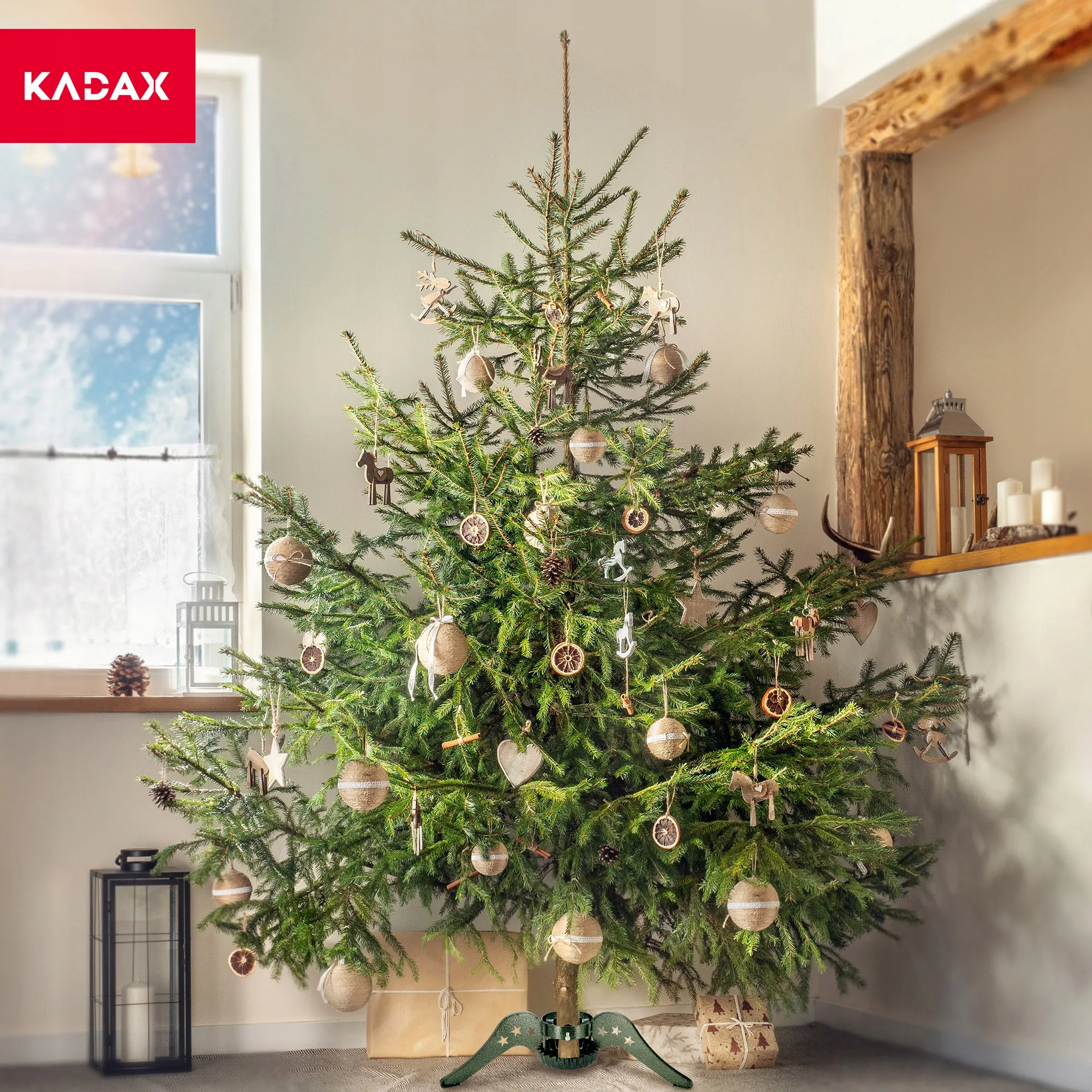 Kalėdų eglutės stovas iš plieno, 70 cm, žalias