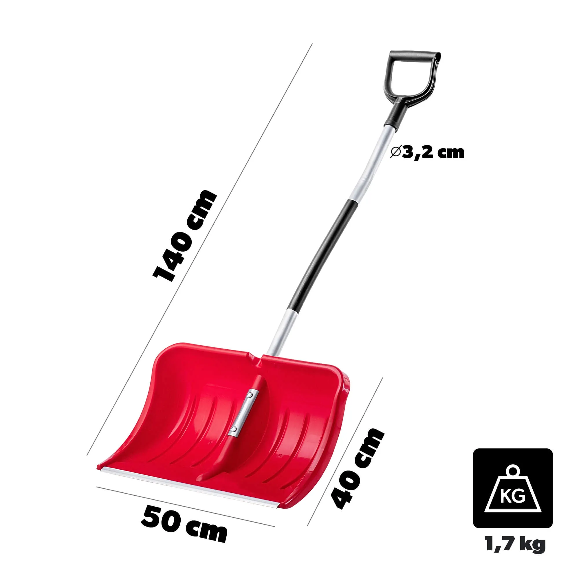 „Cros“ sniego kastuvas, 50 cm, raudonas