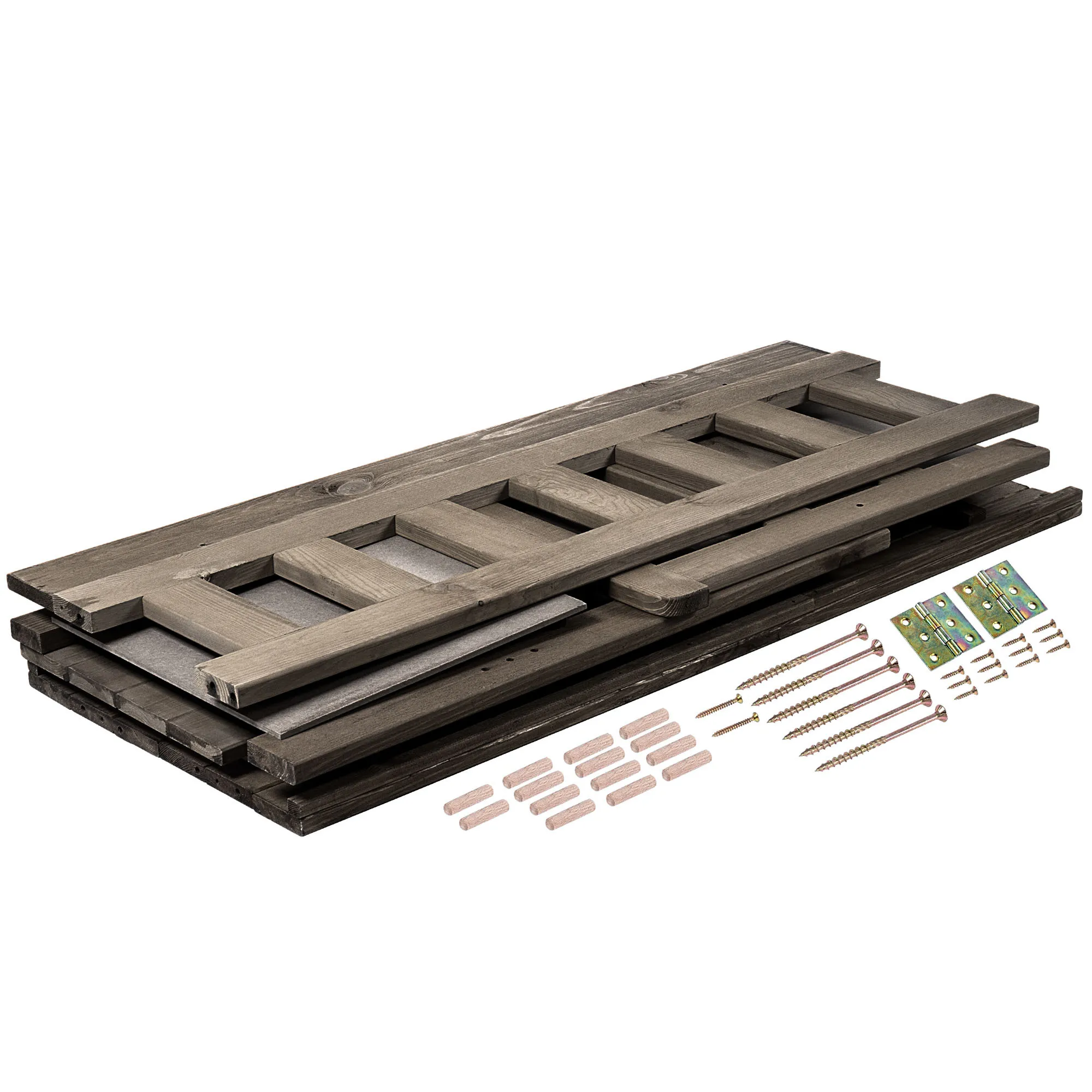 Gravet rudas sodo suolas su skrynia