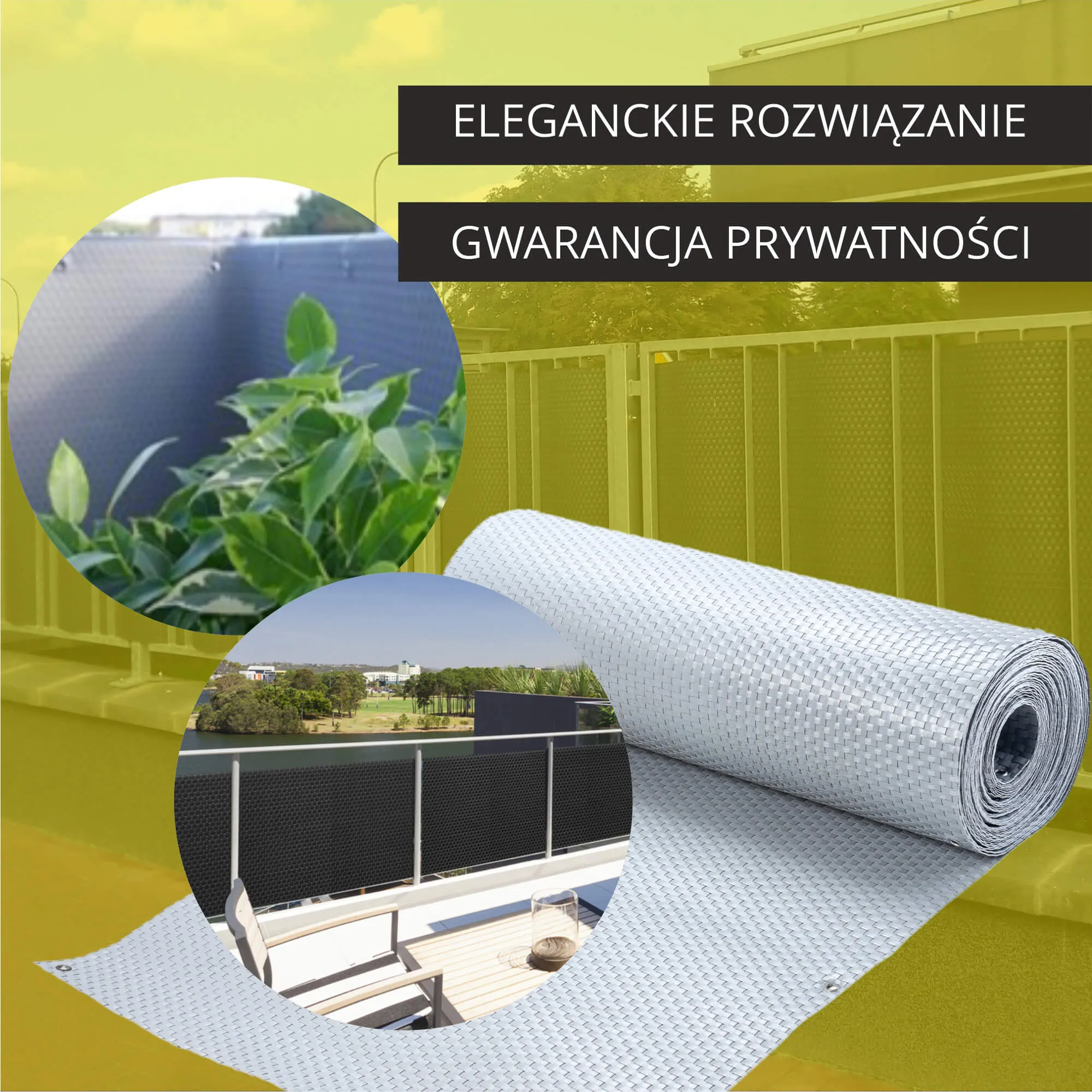 Skei balkono uždangalas 100 x 500 cm, šviesiai pilkas