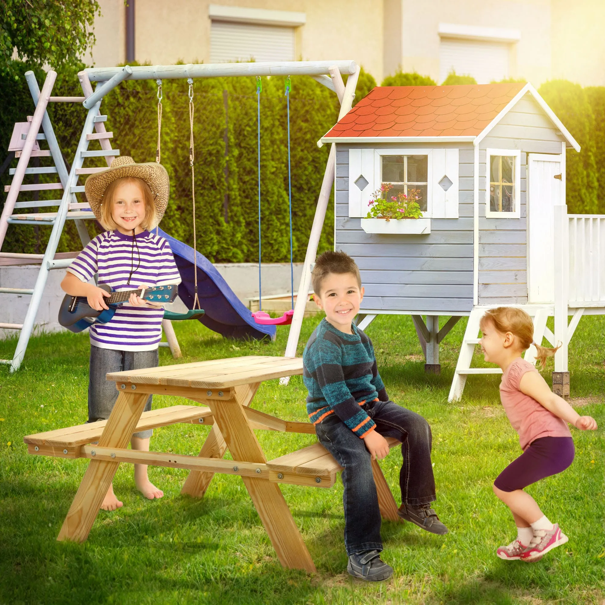 „Molere“ vaikų pikniko rinkinys, natūralus vaikų stalas