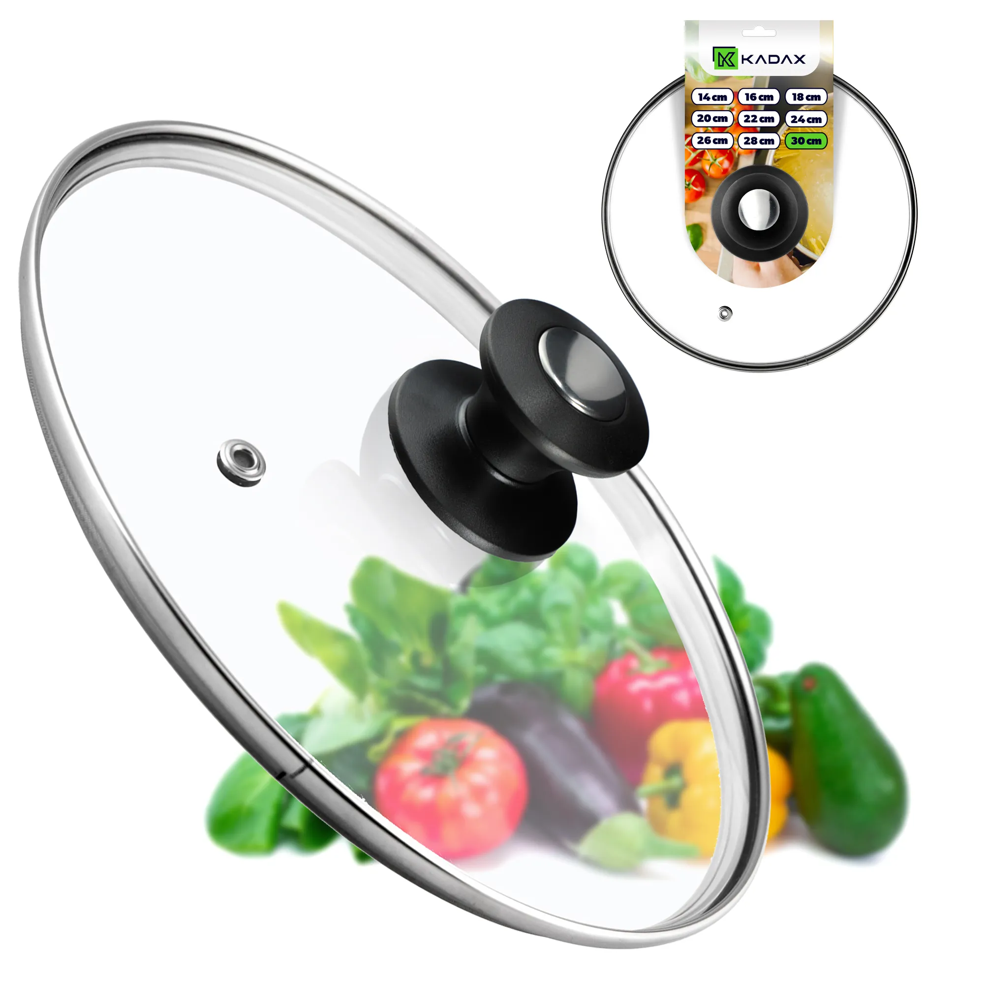 Barletta 30 cm orkaitėje atsparus dangtis su juoda rankena